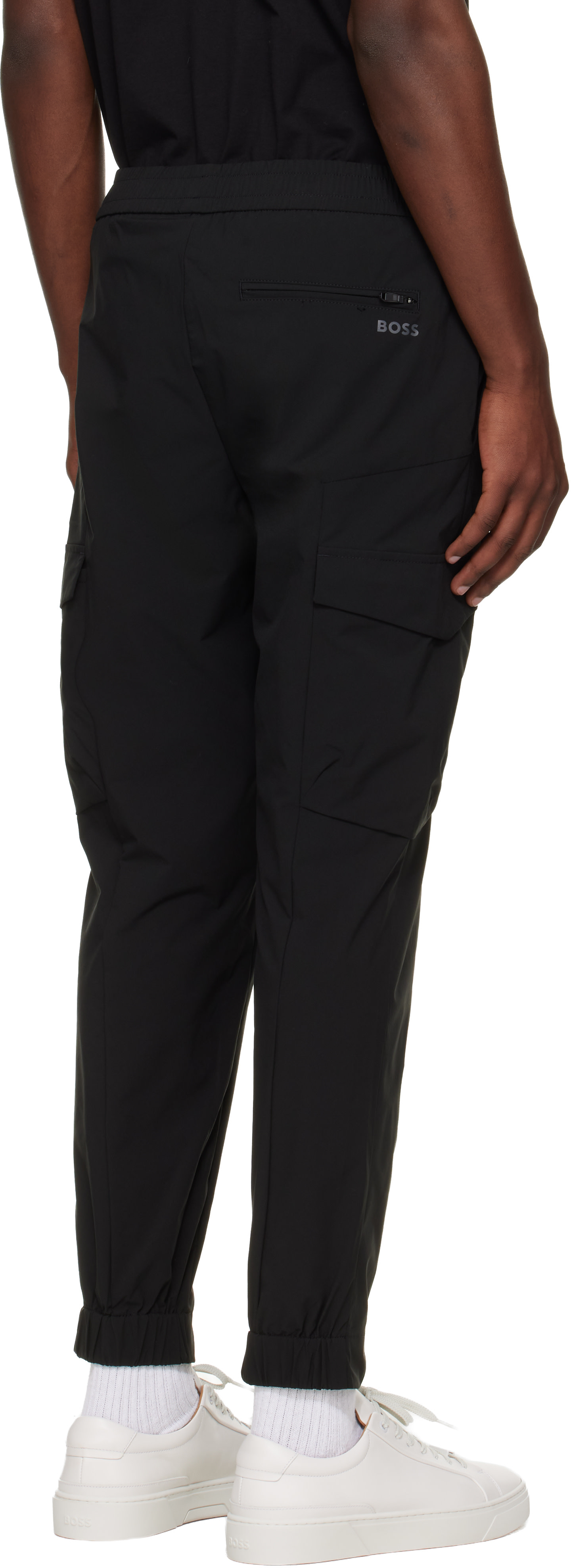 BOSS - Black Tapered-Fit Cargo Pants