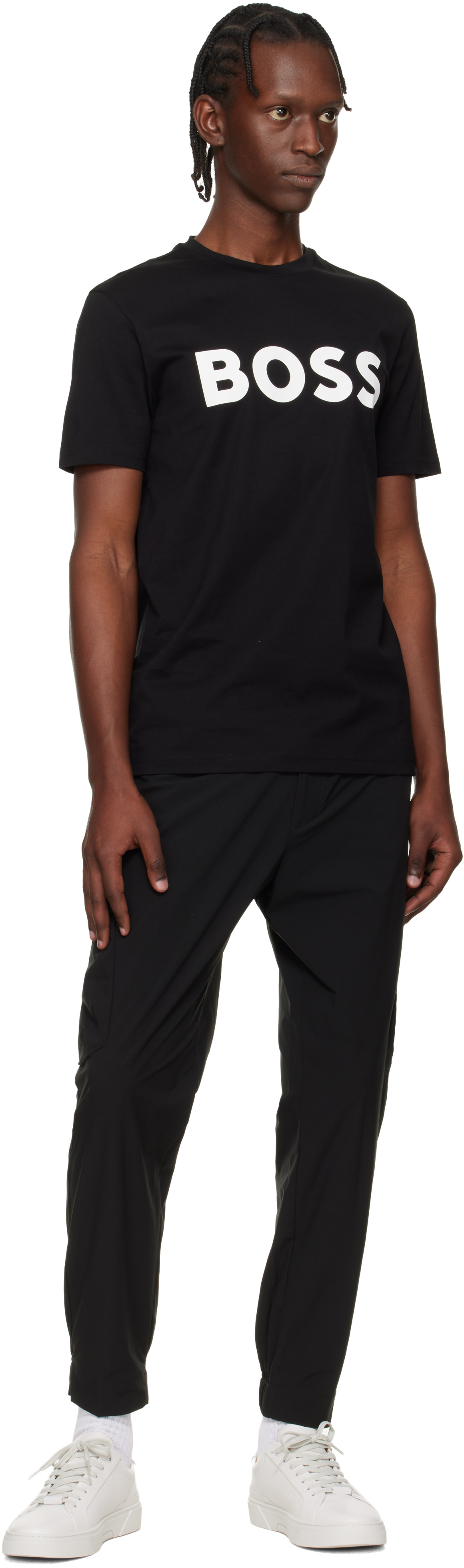 BOSS - Black Tapered-Fit Cargo Pants