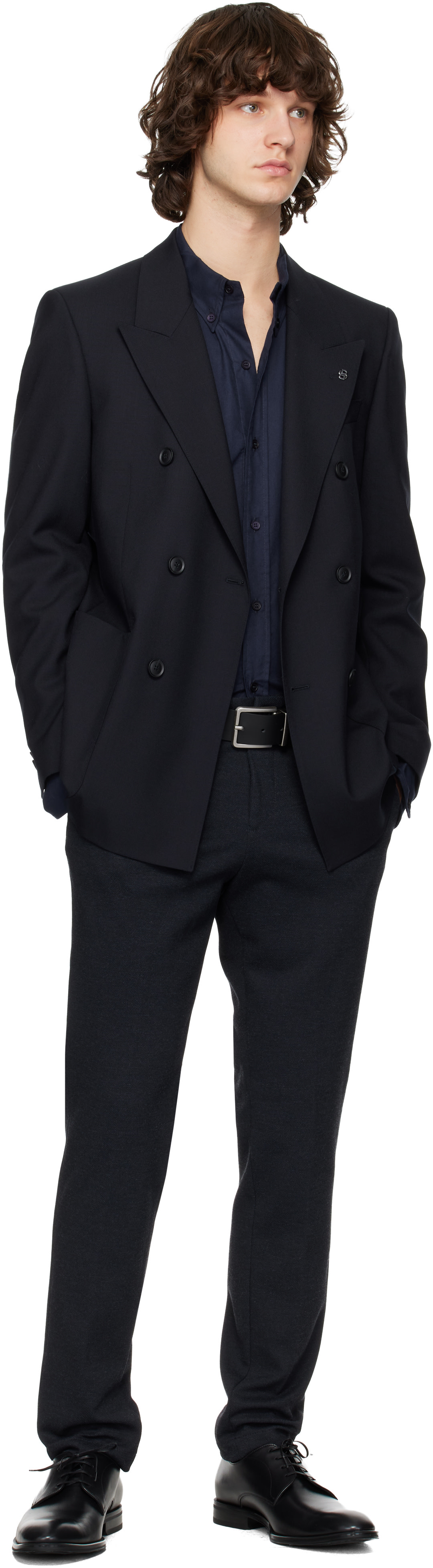 BOSS - Navy Slim-Fit Trousers