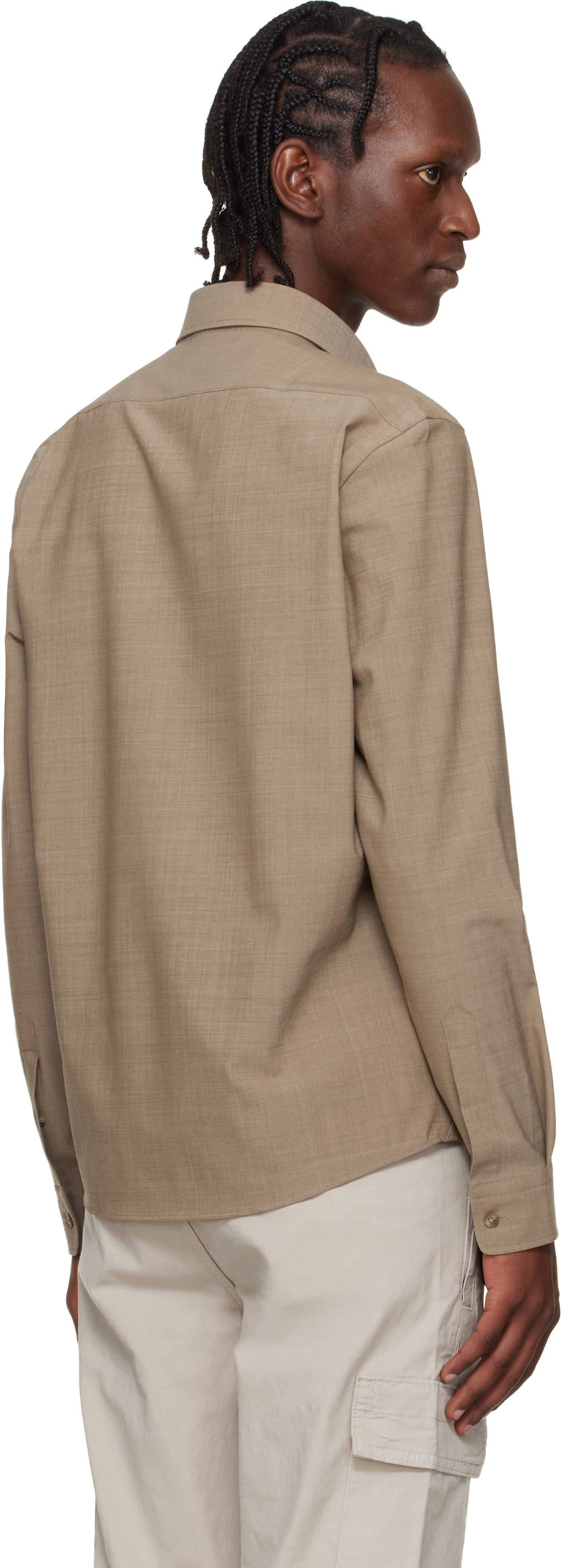 BOSS - Beige Virgin Wool Shirt