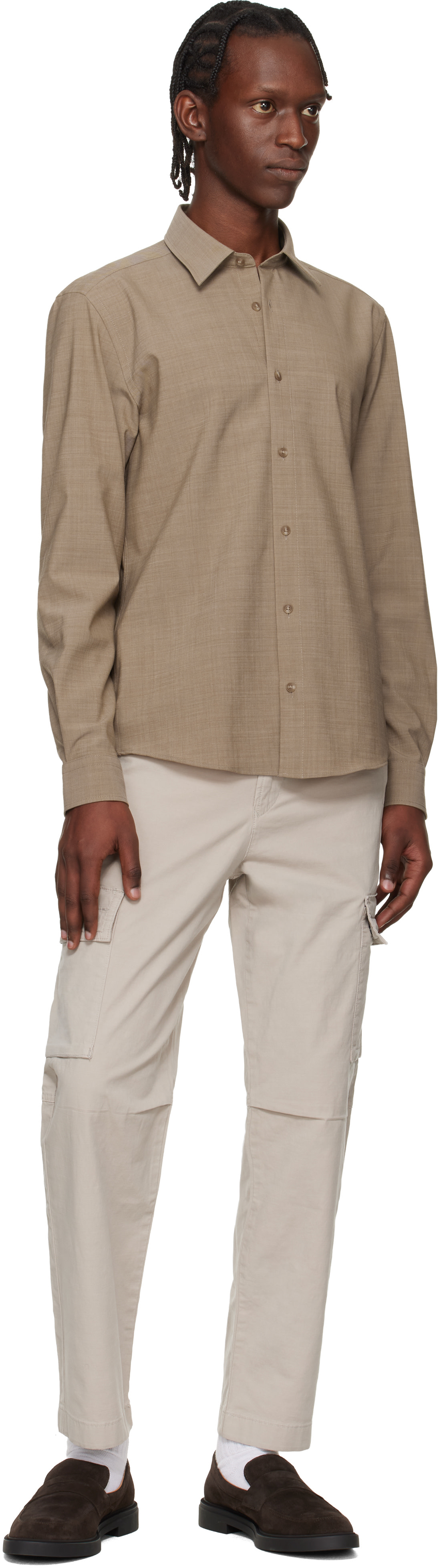 BOSS - Beige Virgin Wool Shirt