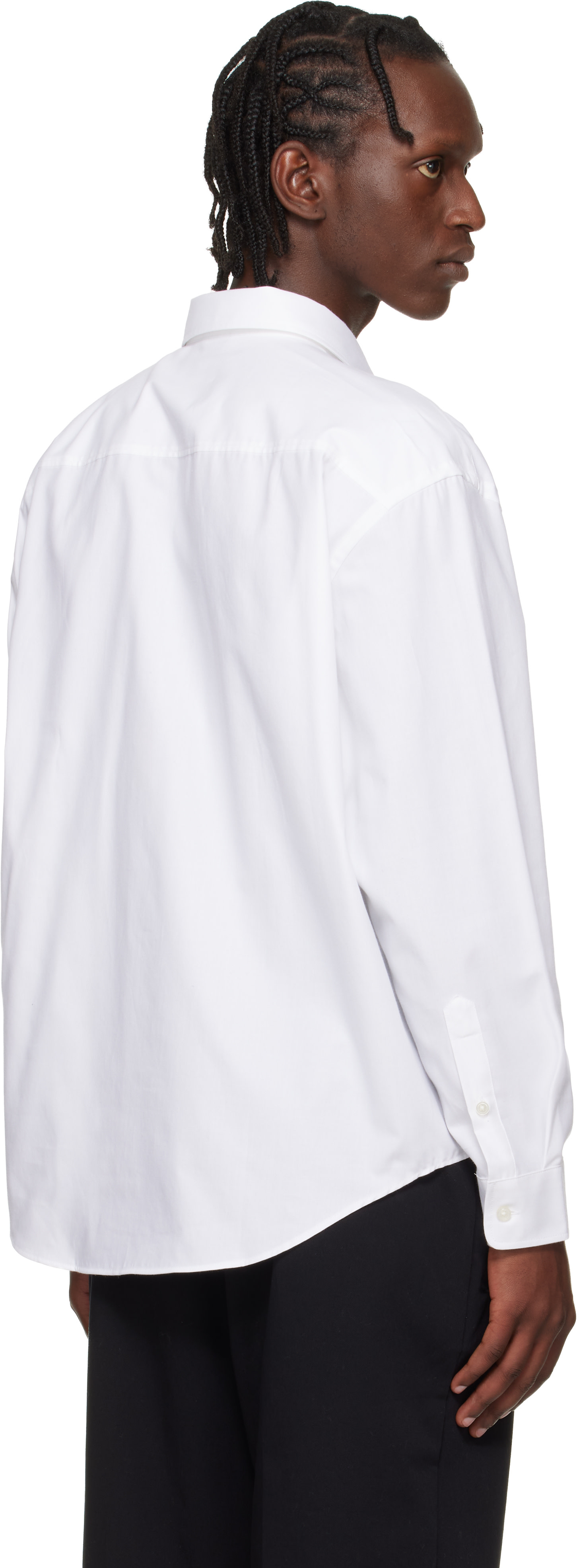 BOSS - White Embroidered-Logo Shirt
