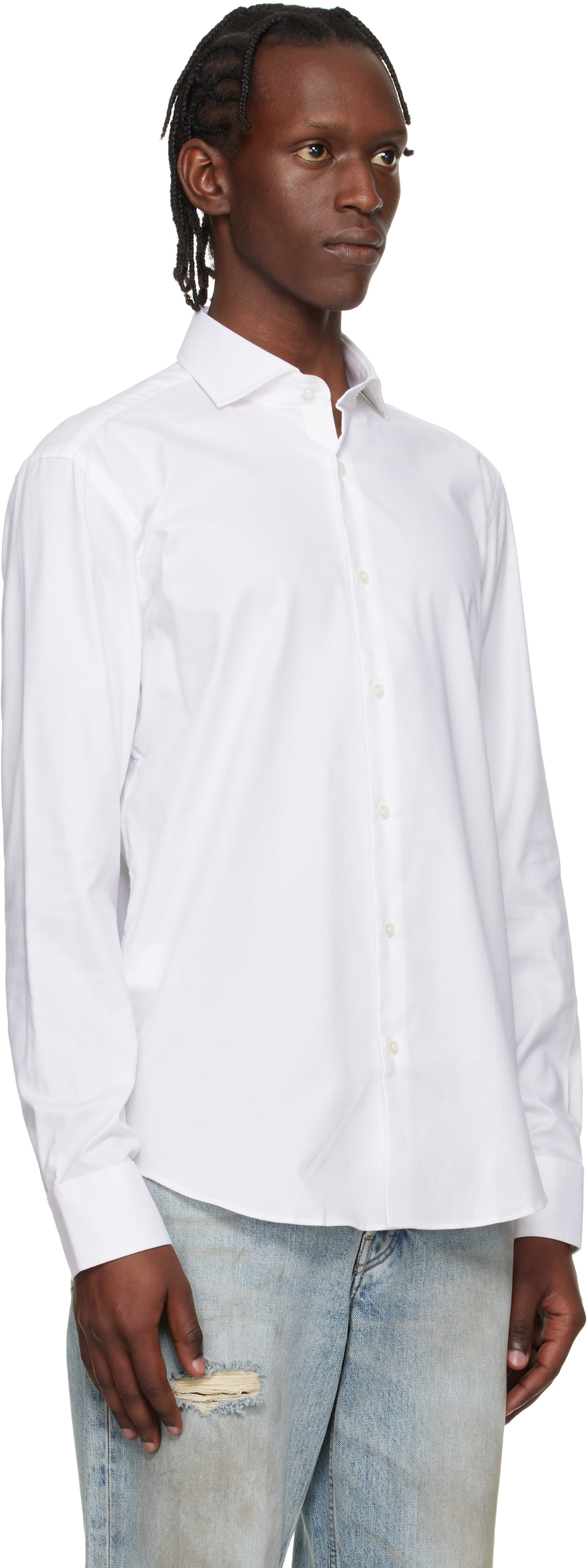 Boss - Chemise blanche en coton