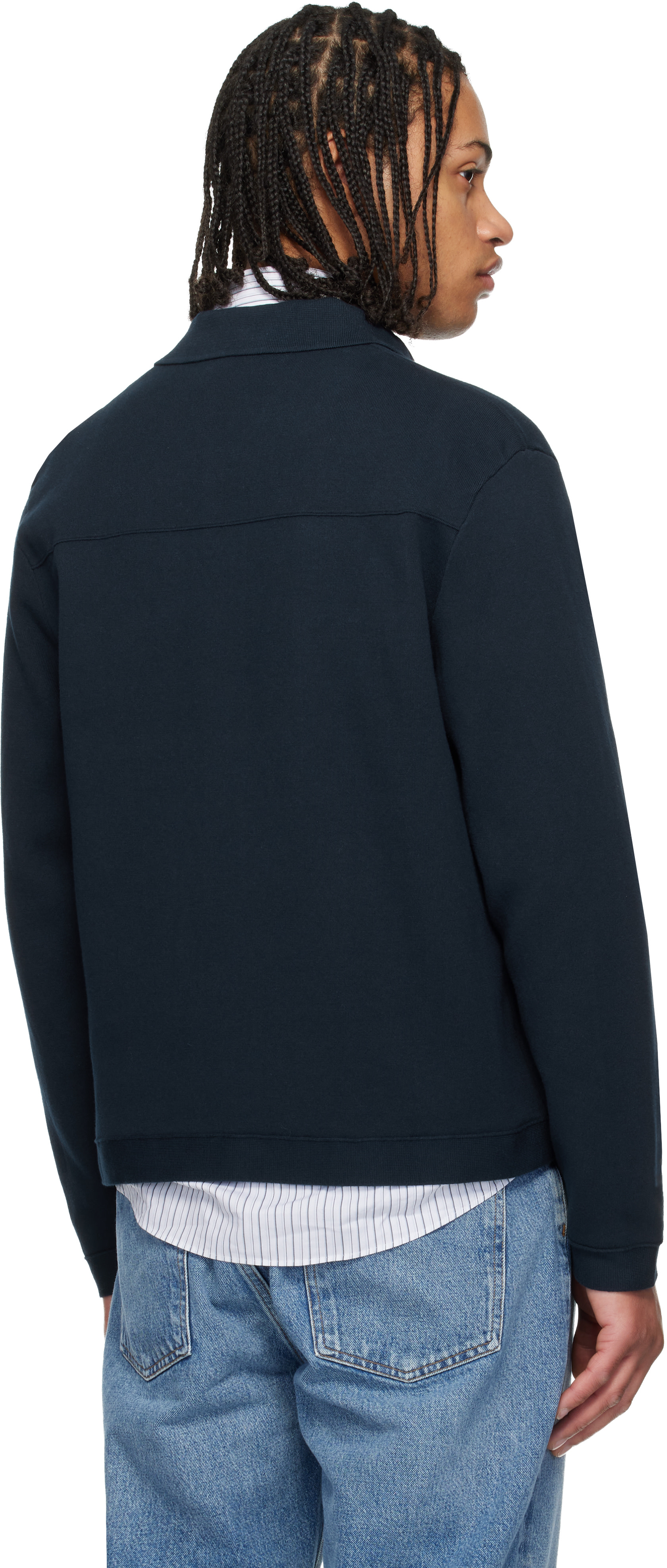BOSS - Navy Regular-Fit Cotton Overshirt