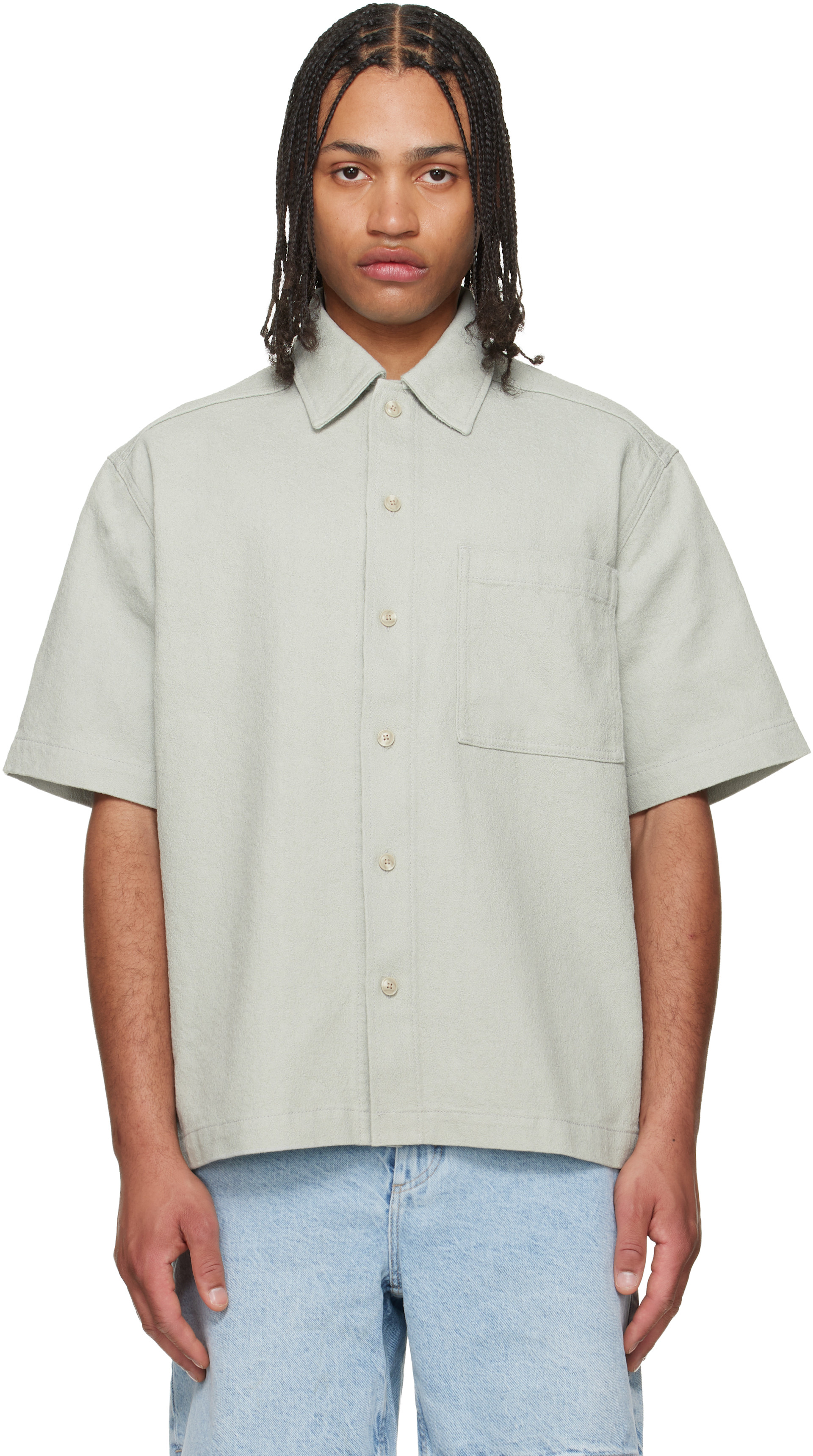 BOSS - Blue Broken Twill Denim Shirt