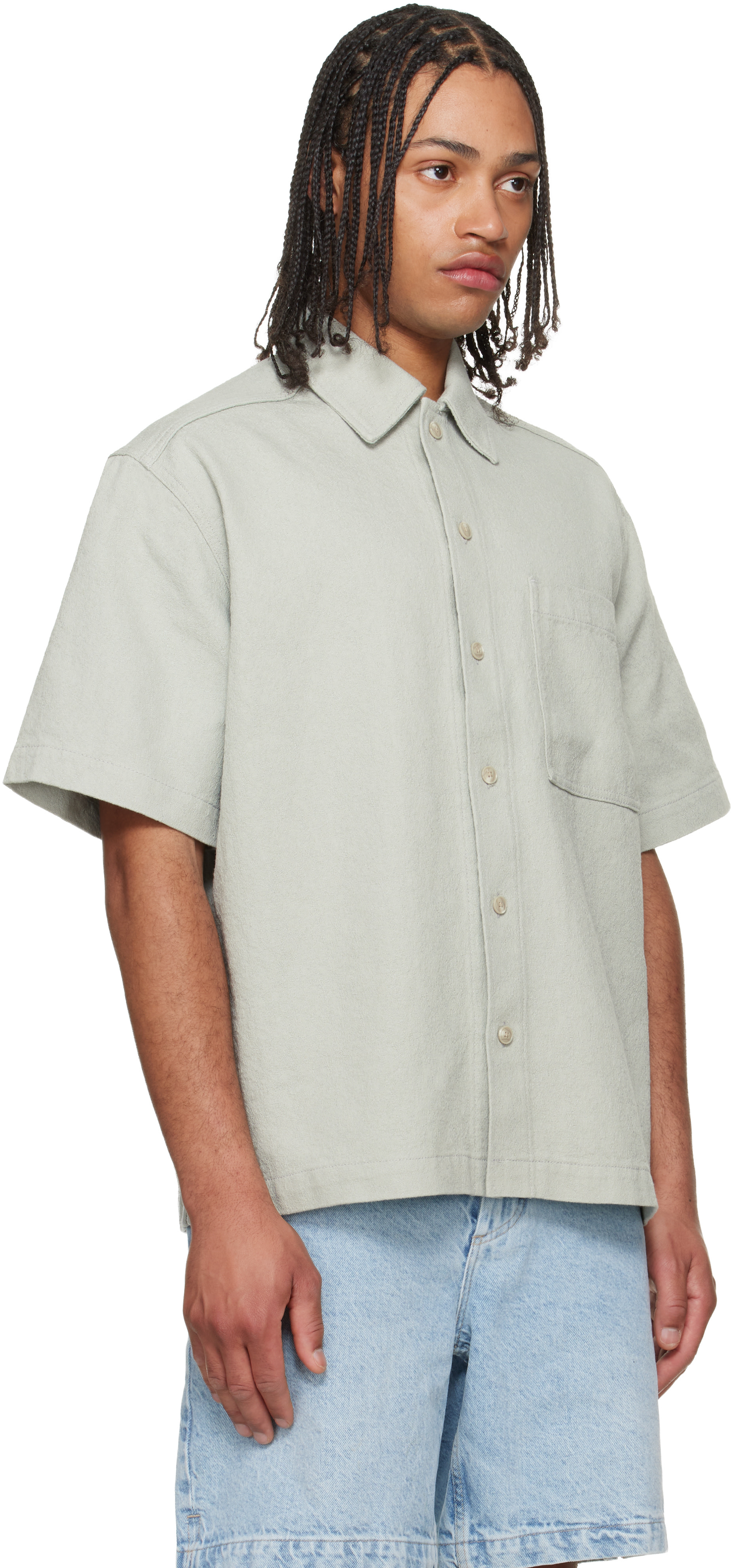BOSS - Blue Broken Twill Denim Shirt
