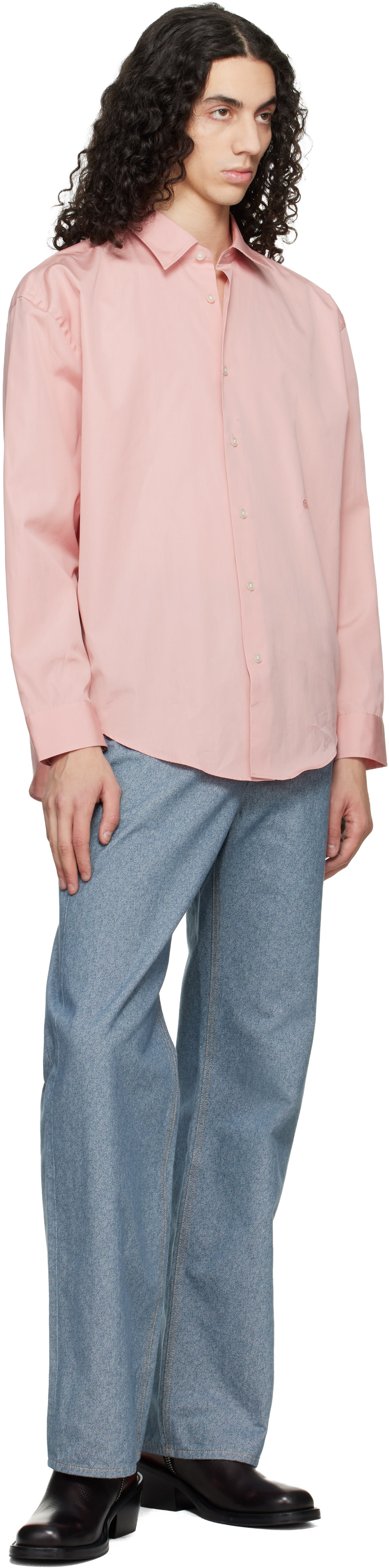 BOSS ボス　ピンク ニット 長袖　カシミヤ＋コットン　ゆったり着用 L〜XL Merfirge ニット セーター ボトルネック ハイネック トップス 長袖