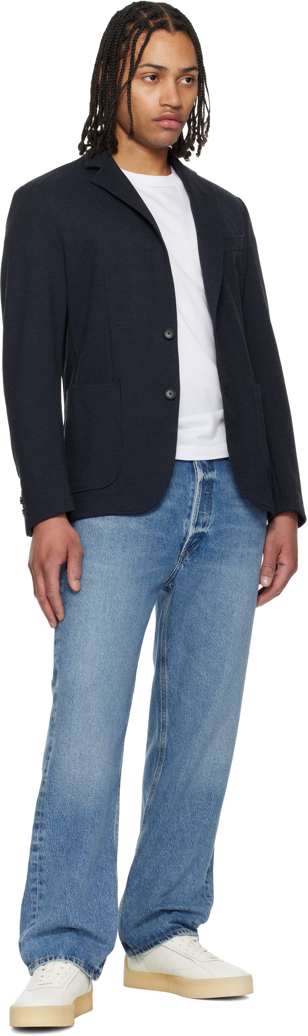 BOSS: ネイビー Performance-Stretch Fabric スリムフィット