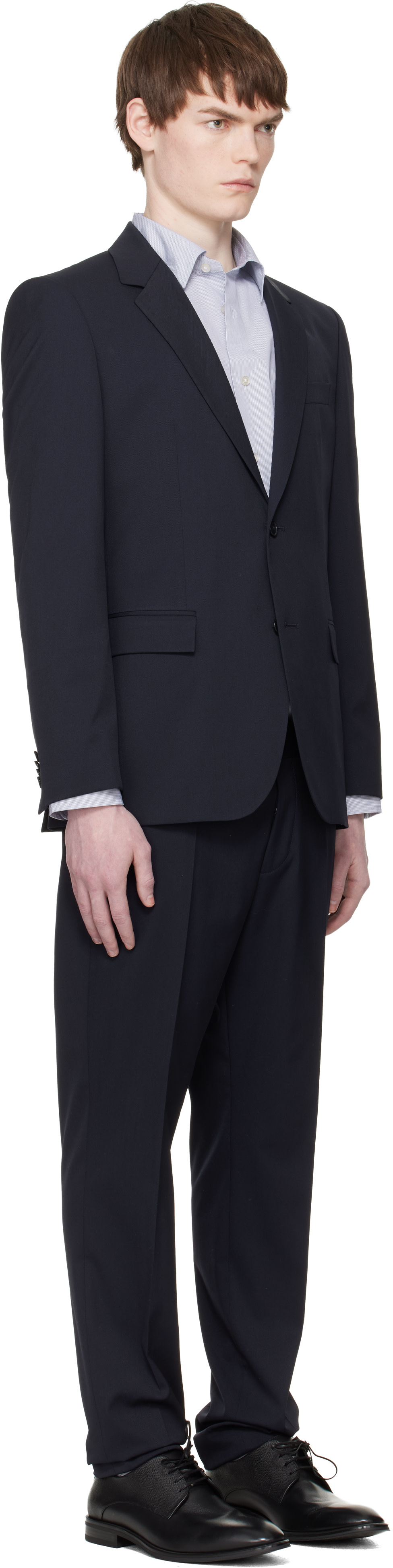 BOSS - Navy Two-Piece Stretch Wool Suit