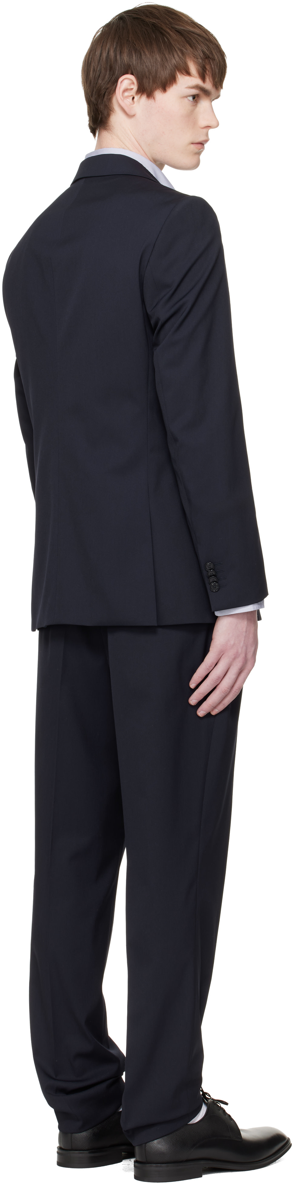 BOSS - Navy Two-Piece Stretch Wool Suit