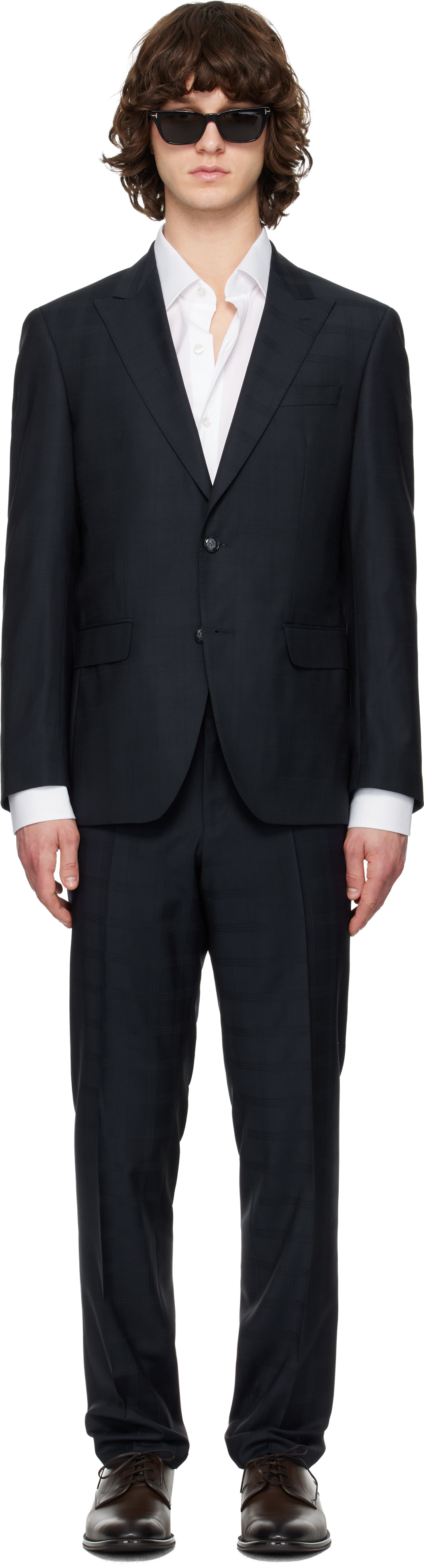 BOSS - Navy Checkered Suit
