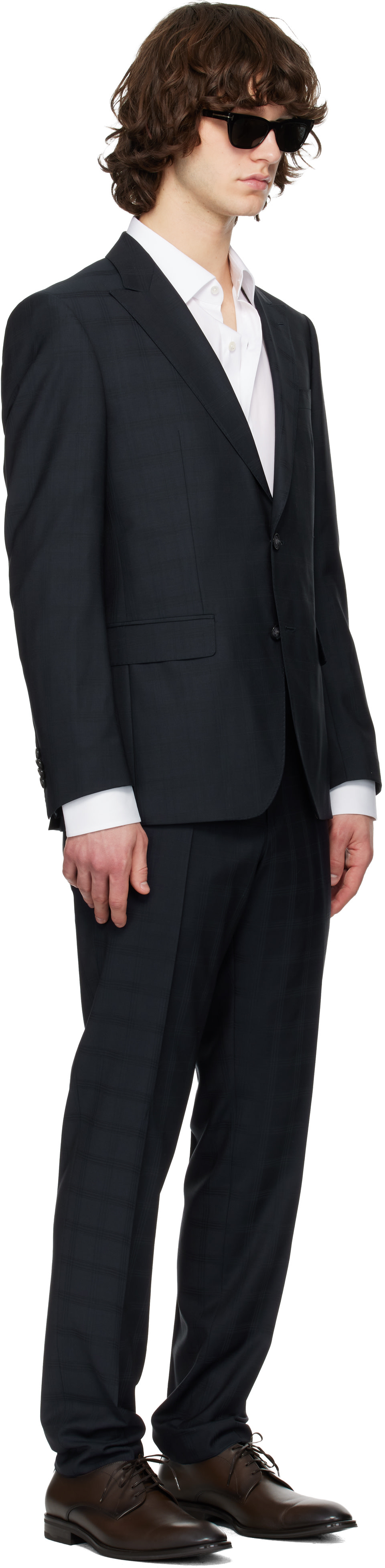 BOSS - Navy Checkered Suit