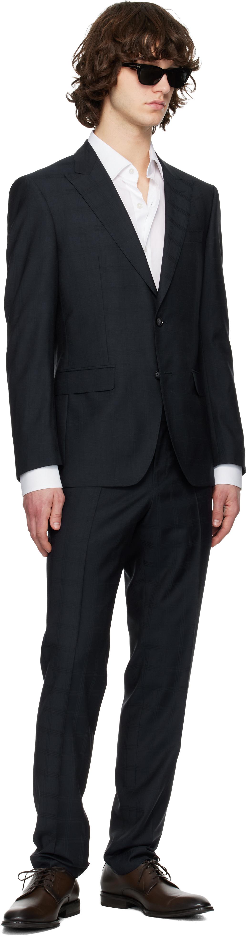 BOSS - Navy Checkered Suit