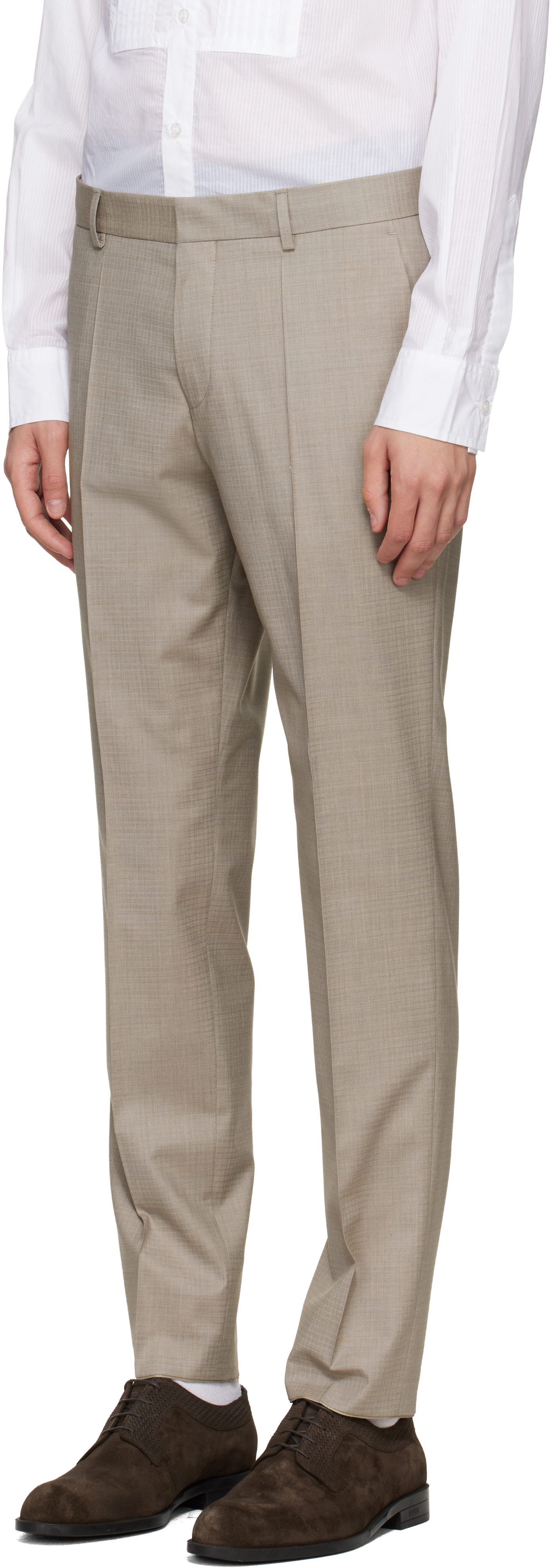 slim fit dress slacks BOSS Men's Slim-Fit Suit in Stretch Interlock Cloth with Drawcord Wais –  J&Z Couture main image 1