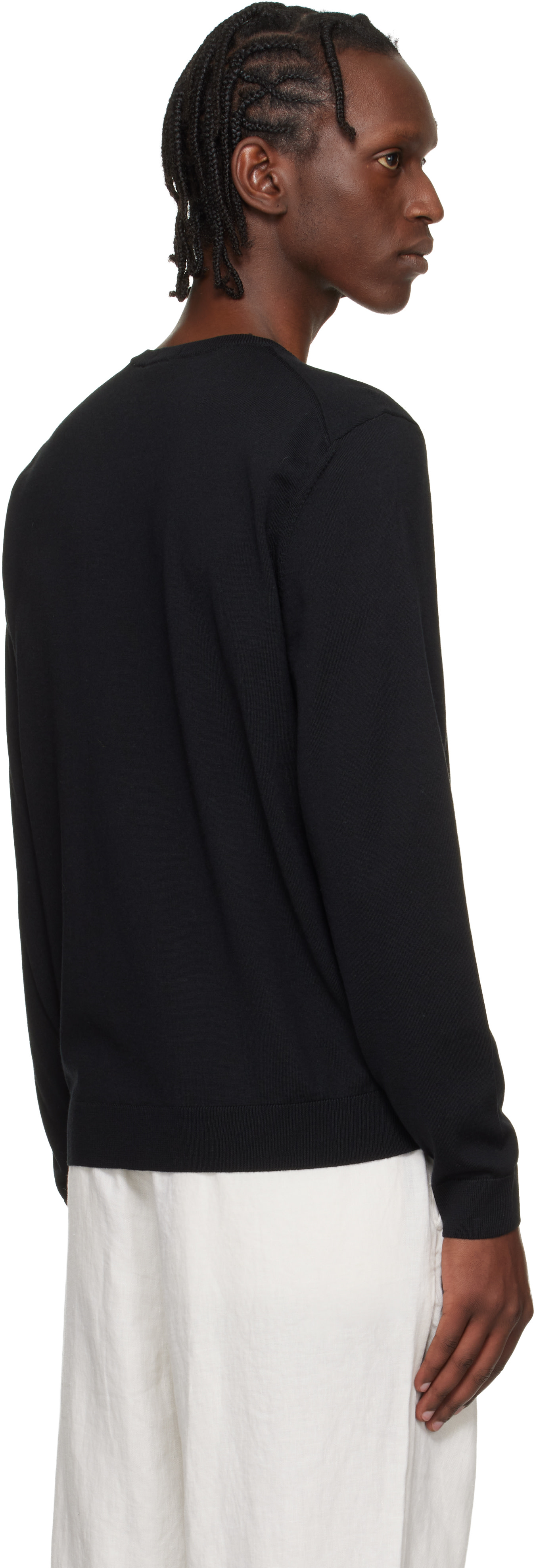 Boss - Pull ajusté noir en laine