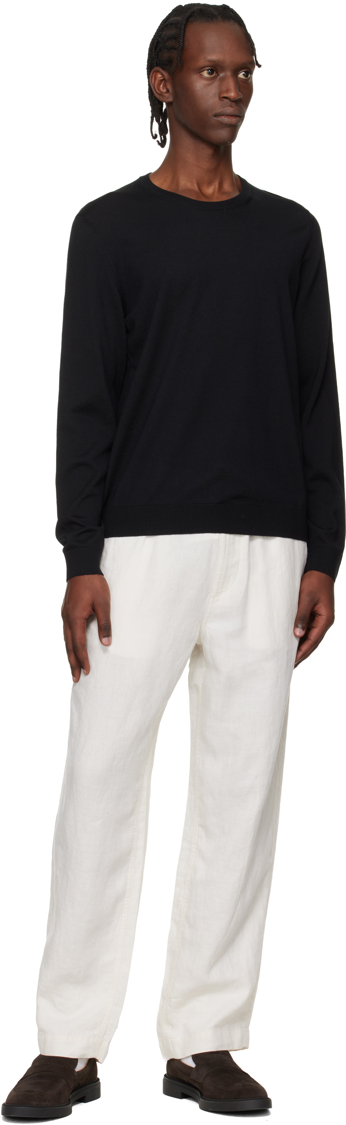 Boss - Pull ajusté noir en laine