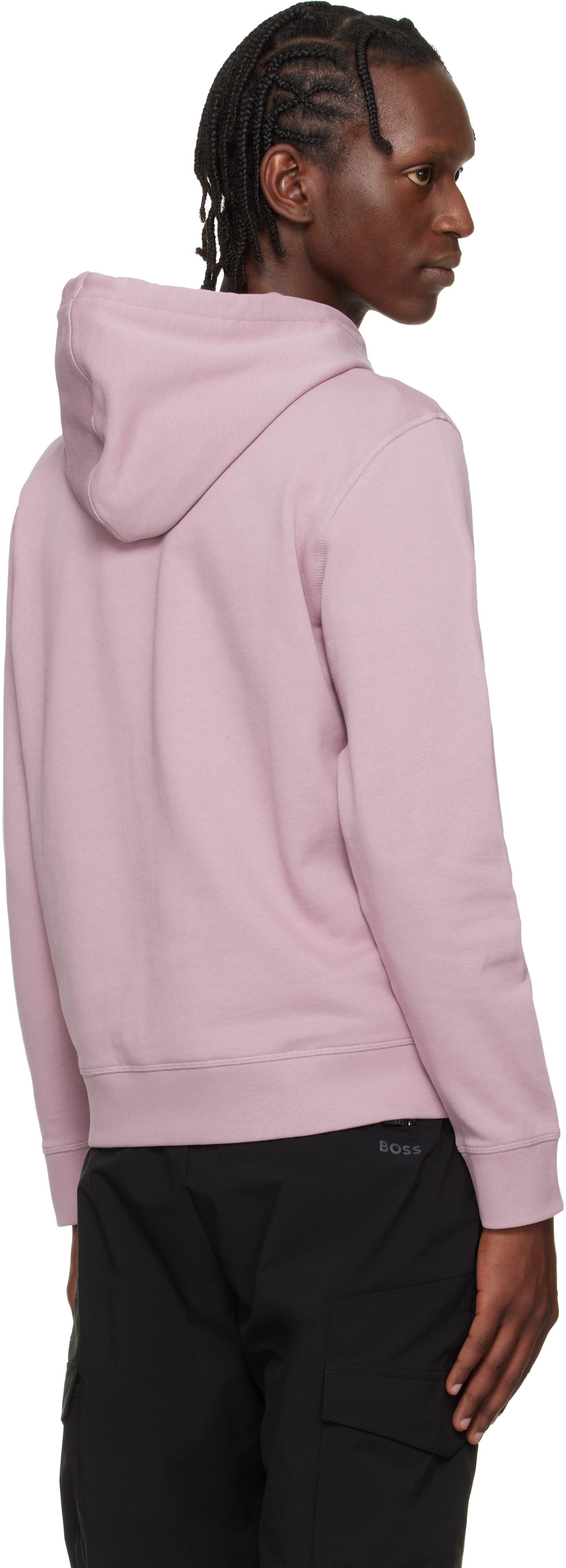 BOSS - Purple Logo Patch Cotton-Terry Hoodie