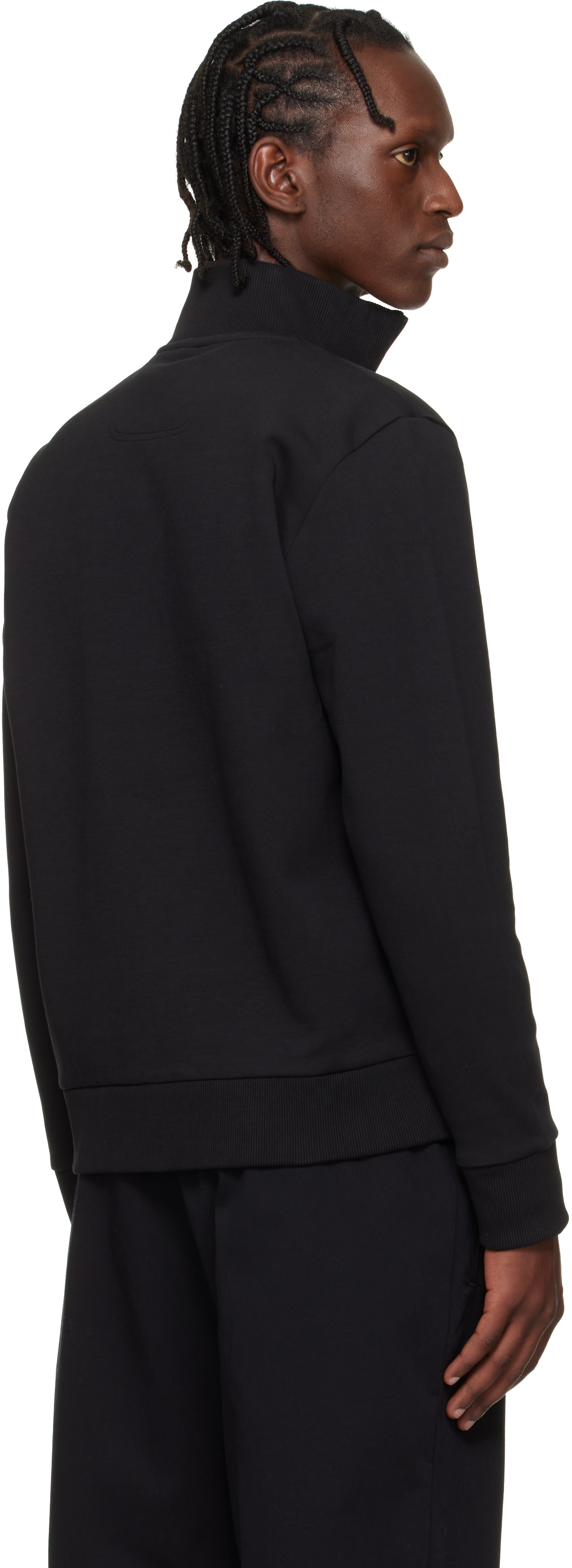 Boss - Pull molletonné noir à glissière