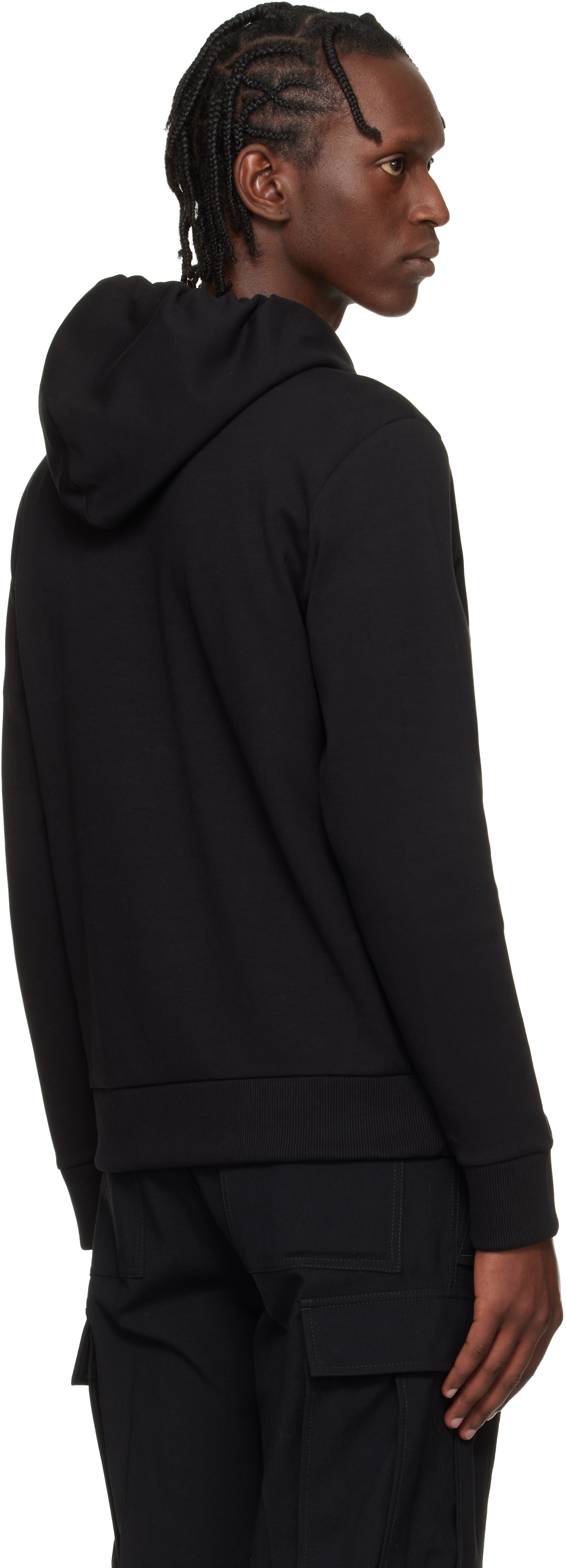 Boss - Pull à capuche noir à logo imprimé