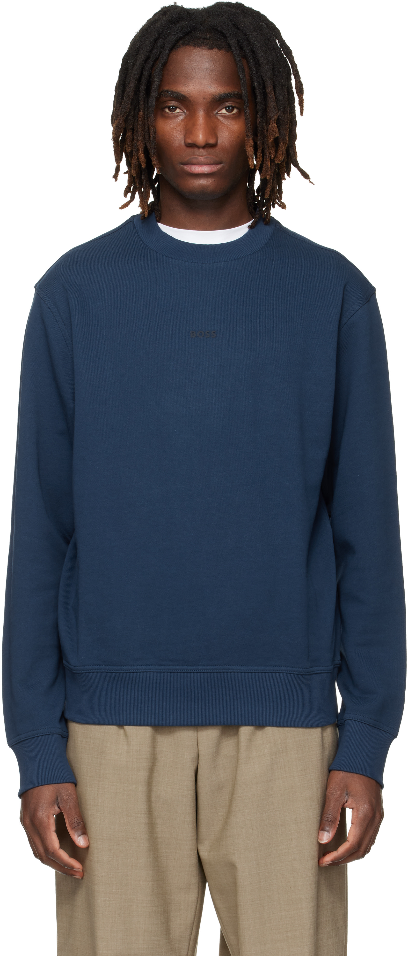 BOSS - Navy Chest Logo Sweatshirt