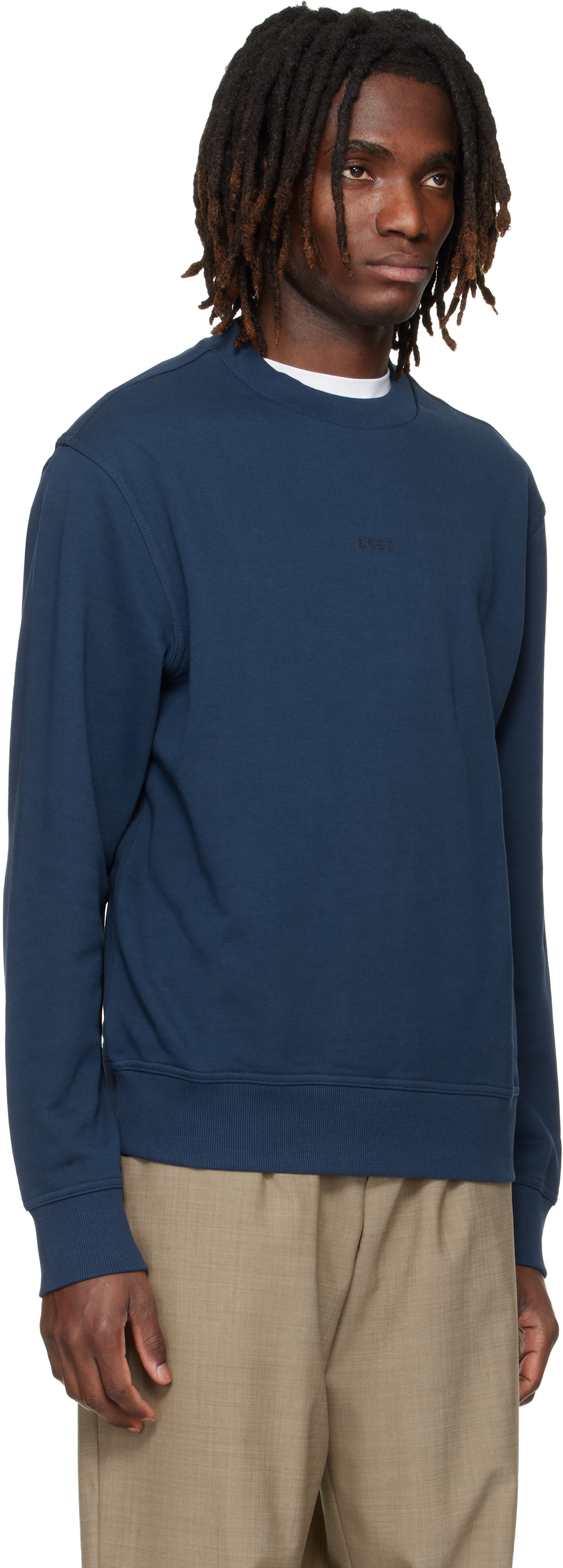BOSS - Navy Chest Logo Sweatshirt