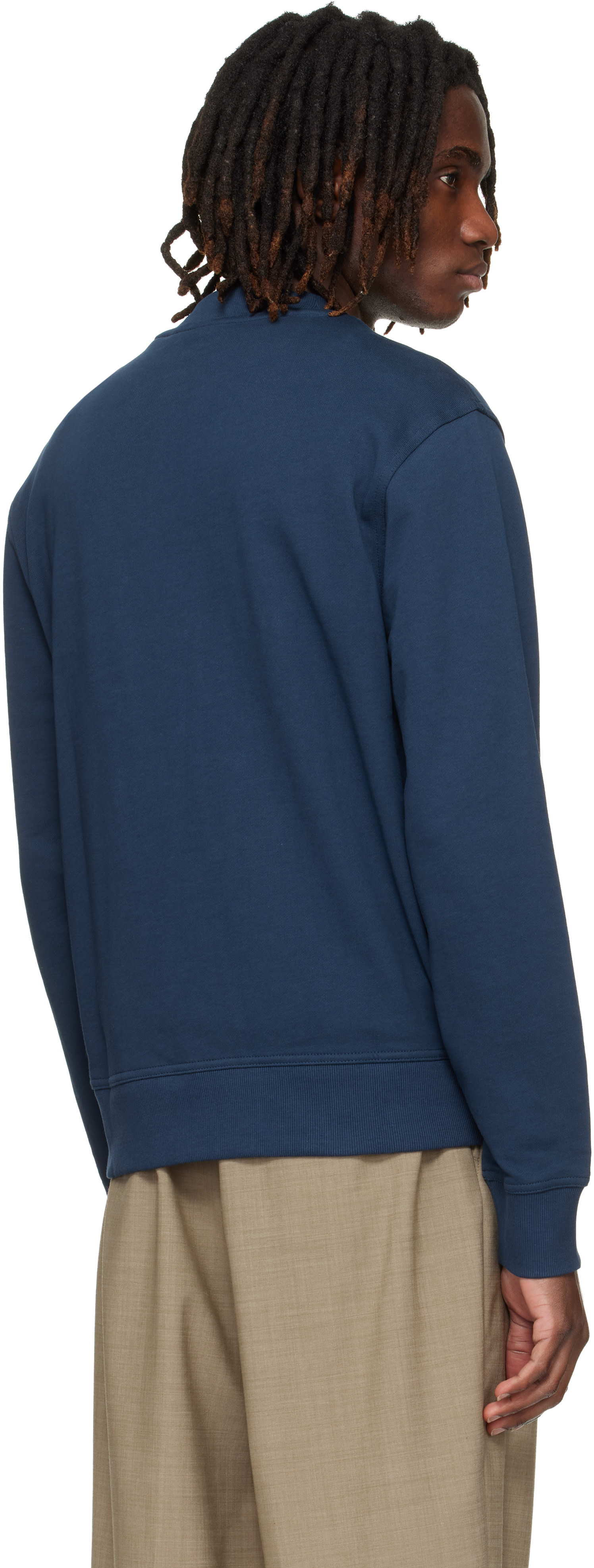 Boss - Pull molletonné bleu marine à logo