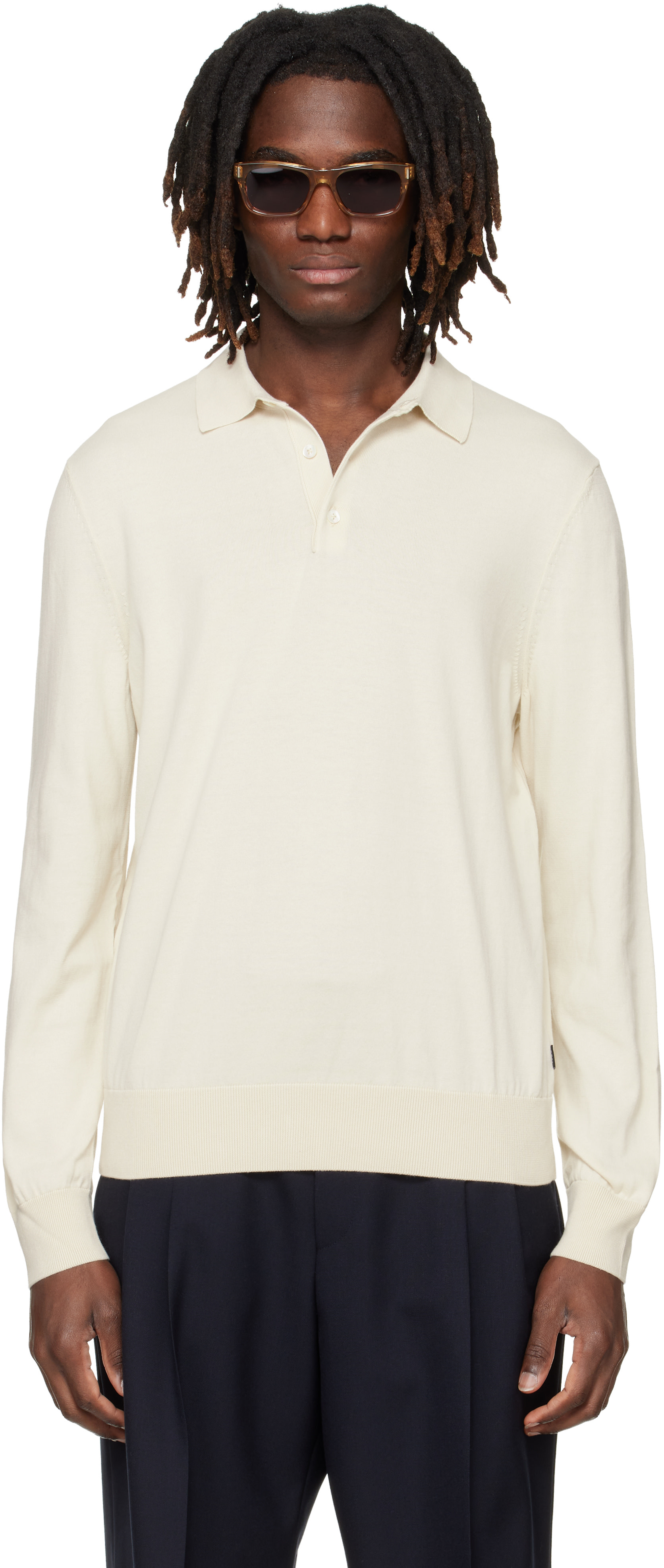BOSS - Off-White Cotton Jersey Polo