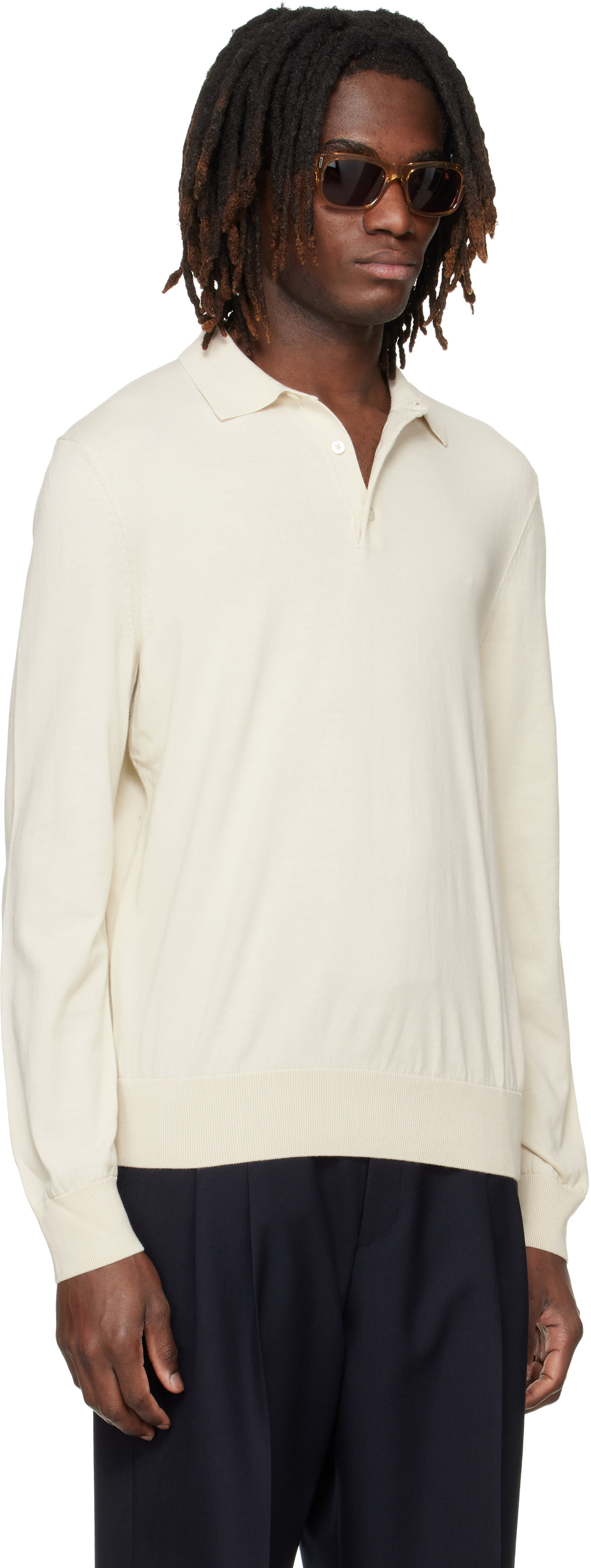 BOSS - Off-White Cotton Jersey Polo