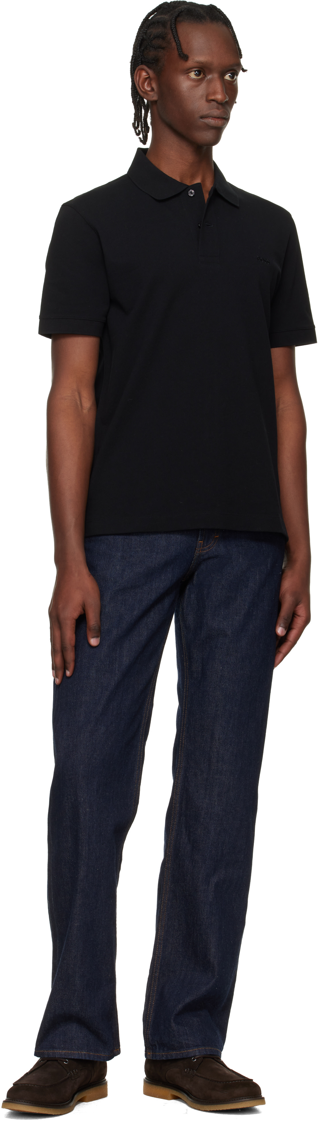 BOSS - Black Pallas Cotton Piqué Embroidered Logo Polo