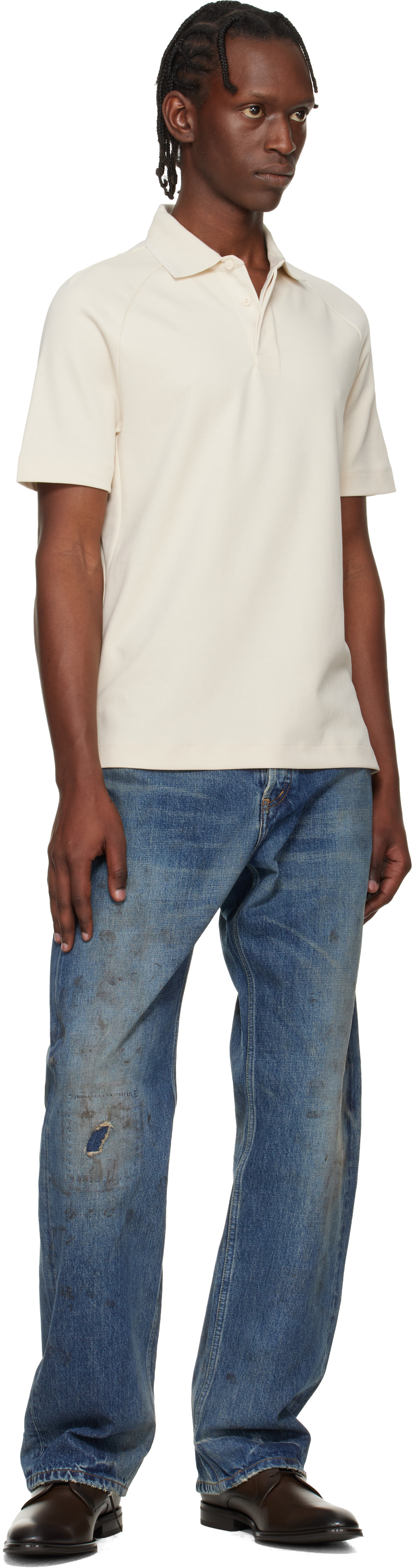 BOSS - Off-White Raglan Polo