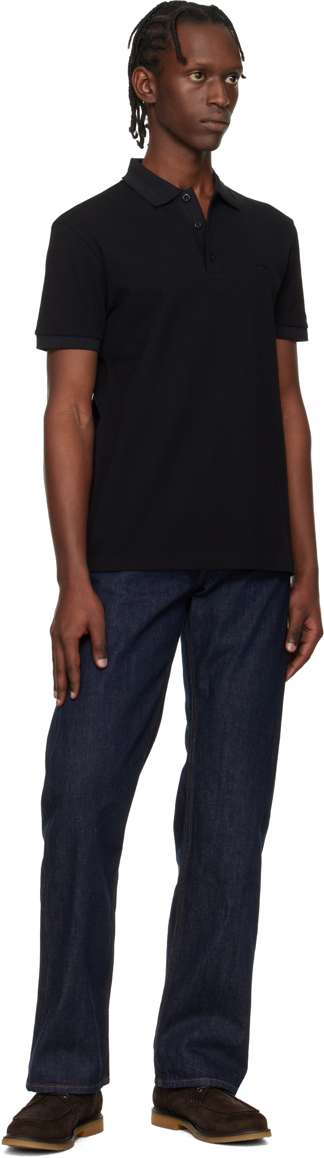 BOSS - Black Cotton Piqué Paddy Polo