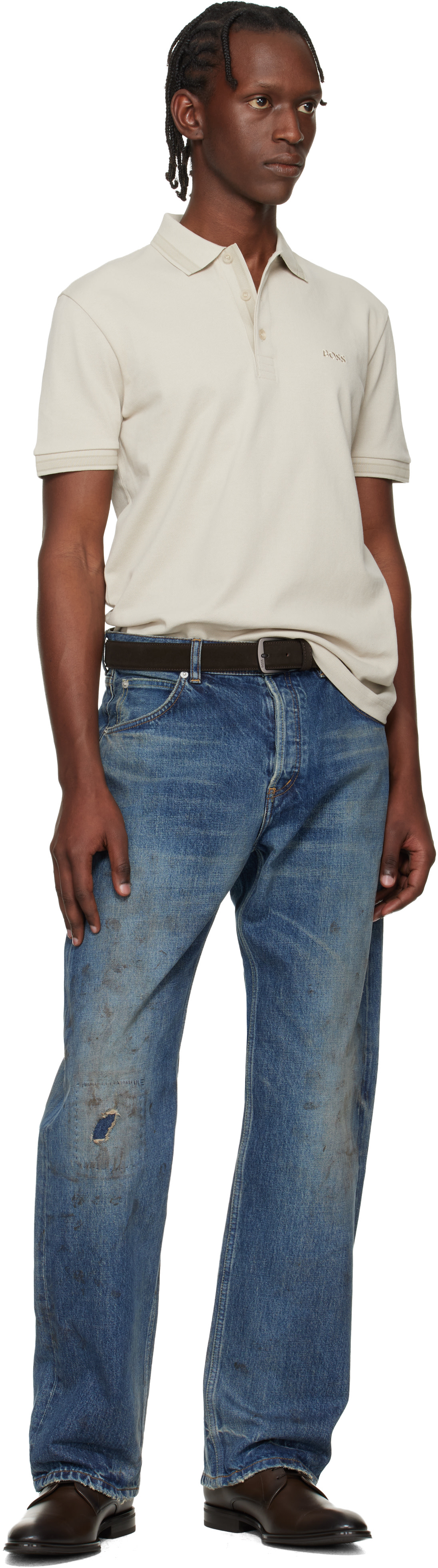 BOSS - Beige Cotton Piqué Paddy Polo