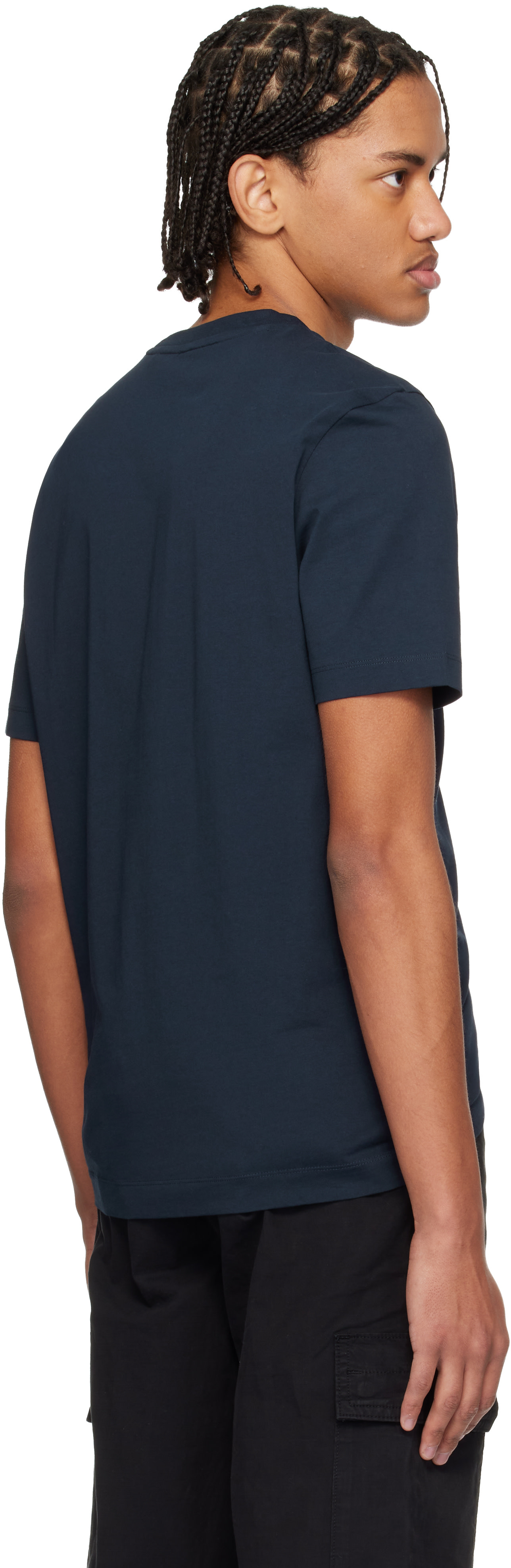 BOSS - Navy Logo Cotton Jersey T-shirt