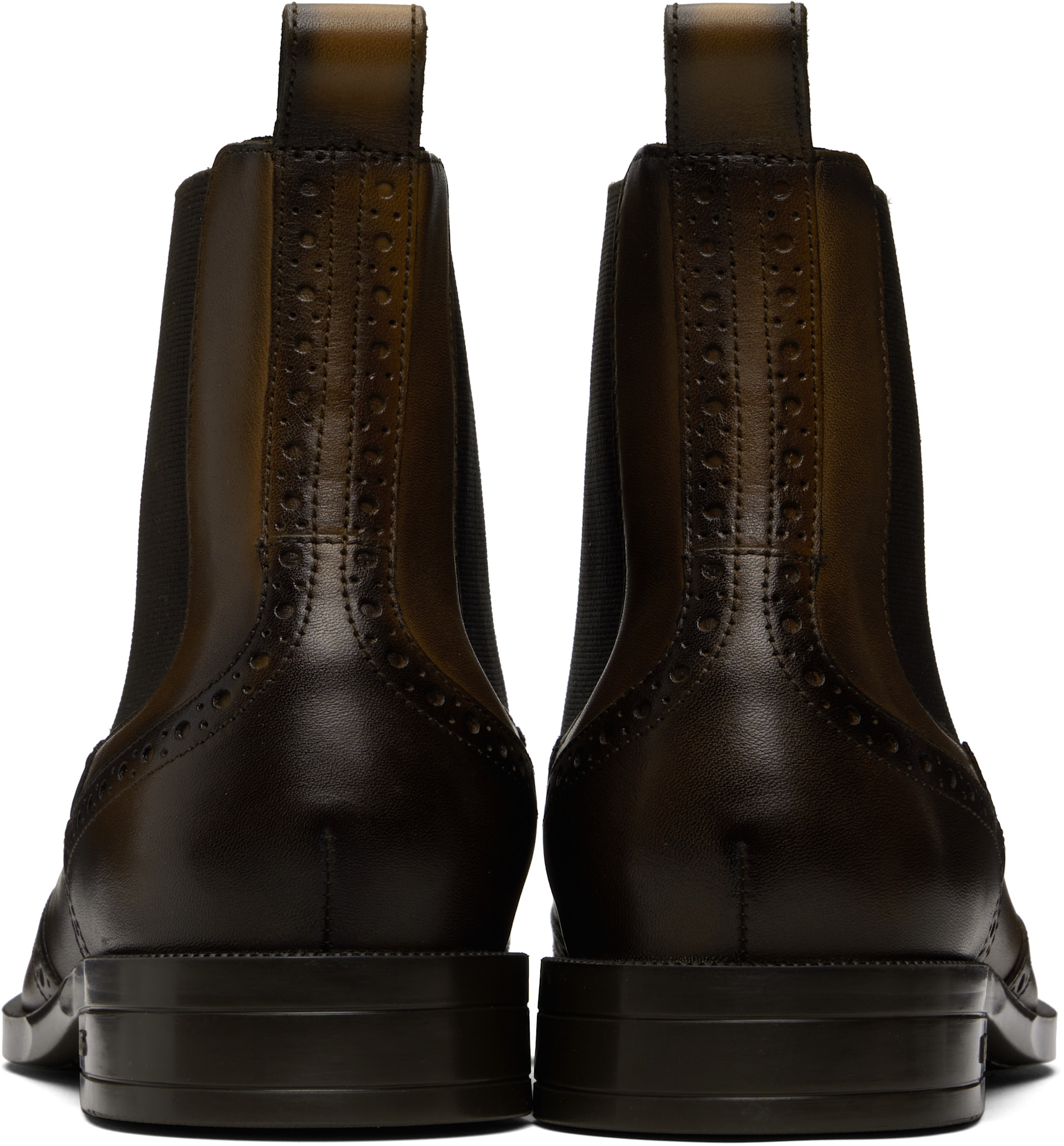 BOSS Mens Brown Heel Pull-Tab Calev Round Toe Block Heel Leather Chelsea 45 fb82dfb2-3f09-4bd6-955a-  main image 2