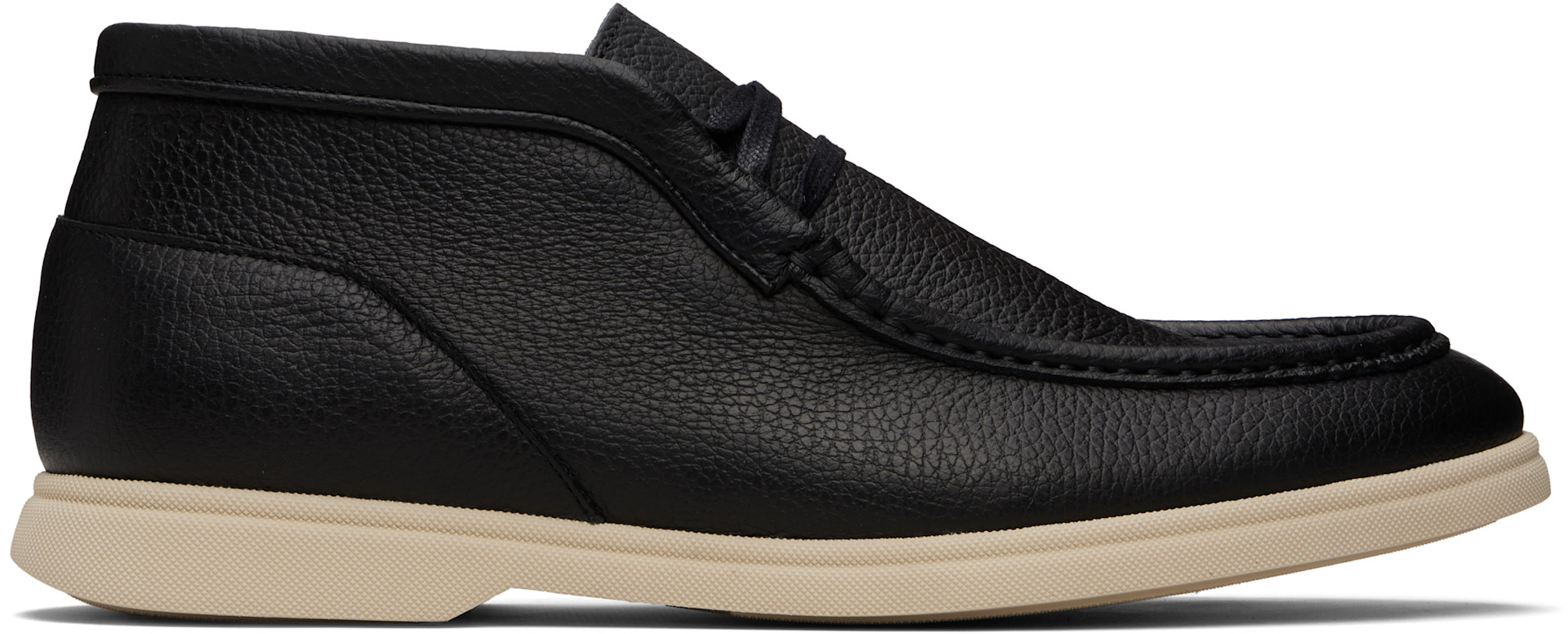 BOSS - Black Tumbled Leather Desert Boots