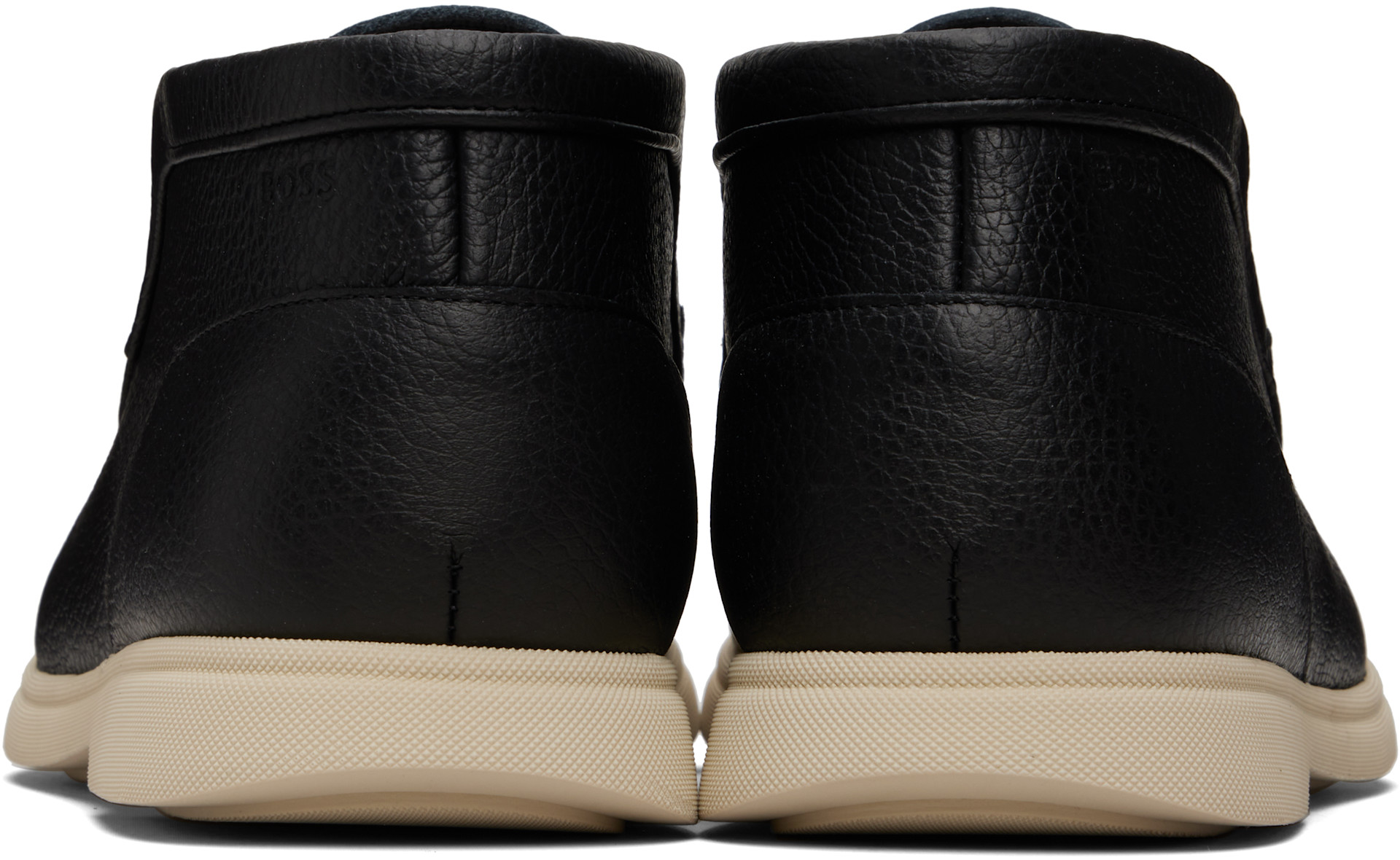BOSS - Black Tumbled Leather Desert Boots
