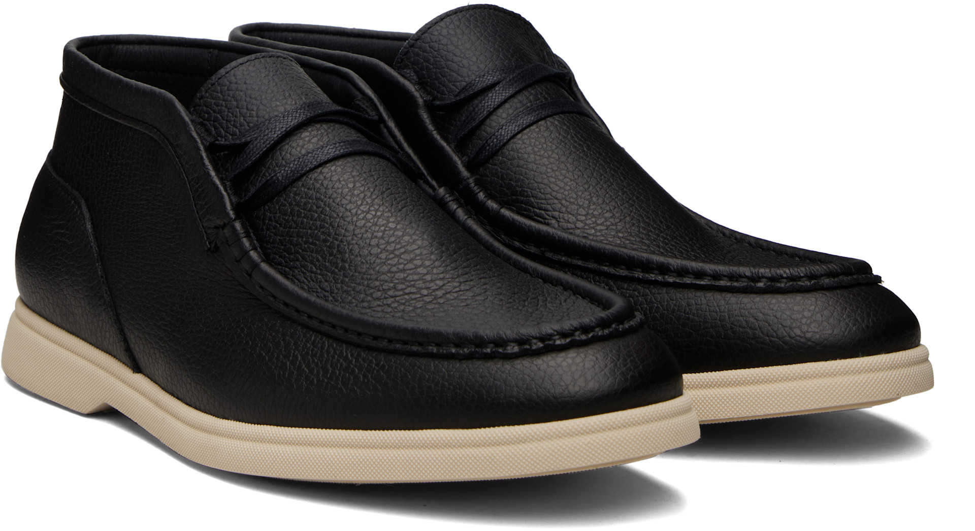 BOSS - Black Tumbled Leather Desert Boots