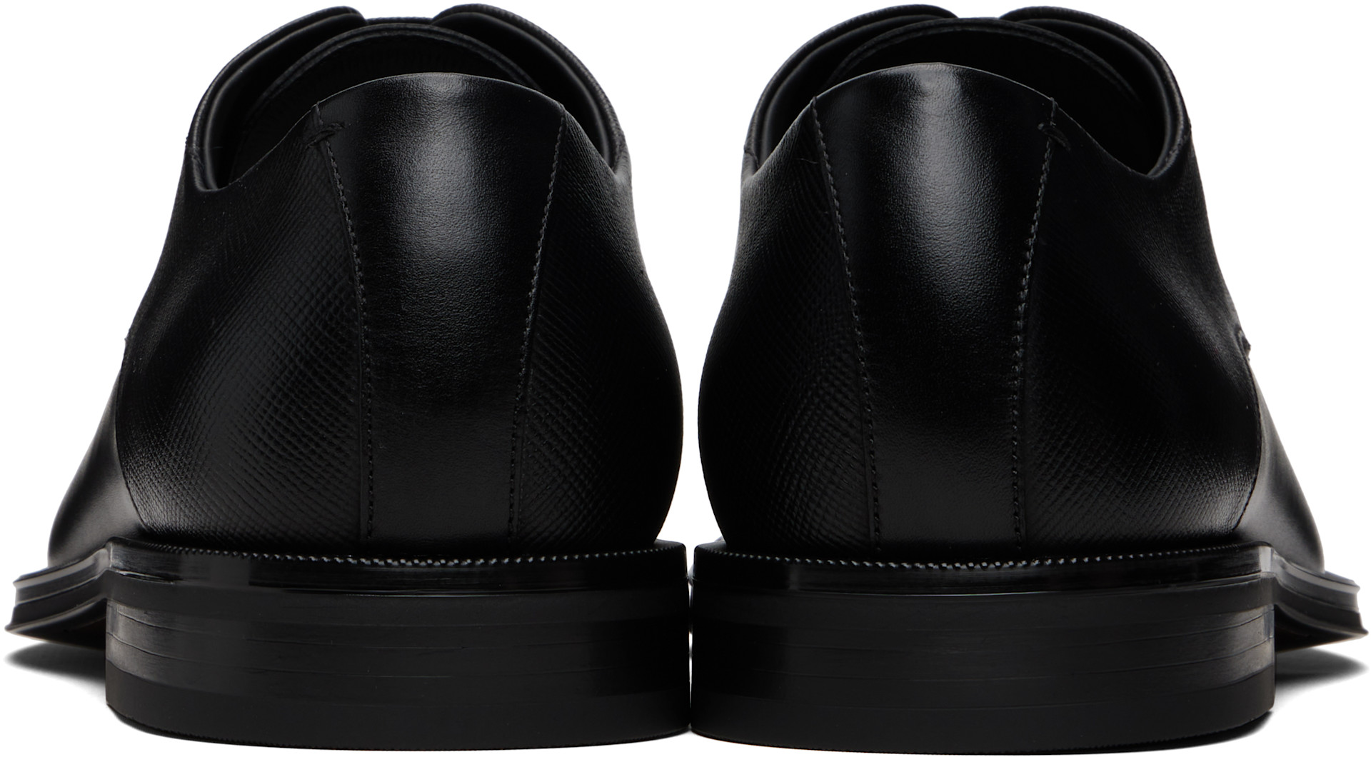 BOSS - Black Textured & Smooth Leather Derbys