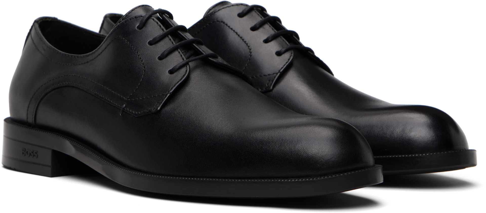 その他 boss BOSS: Black Leather Derbys | SSENSE