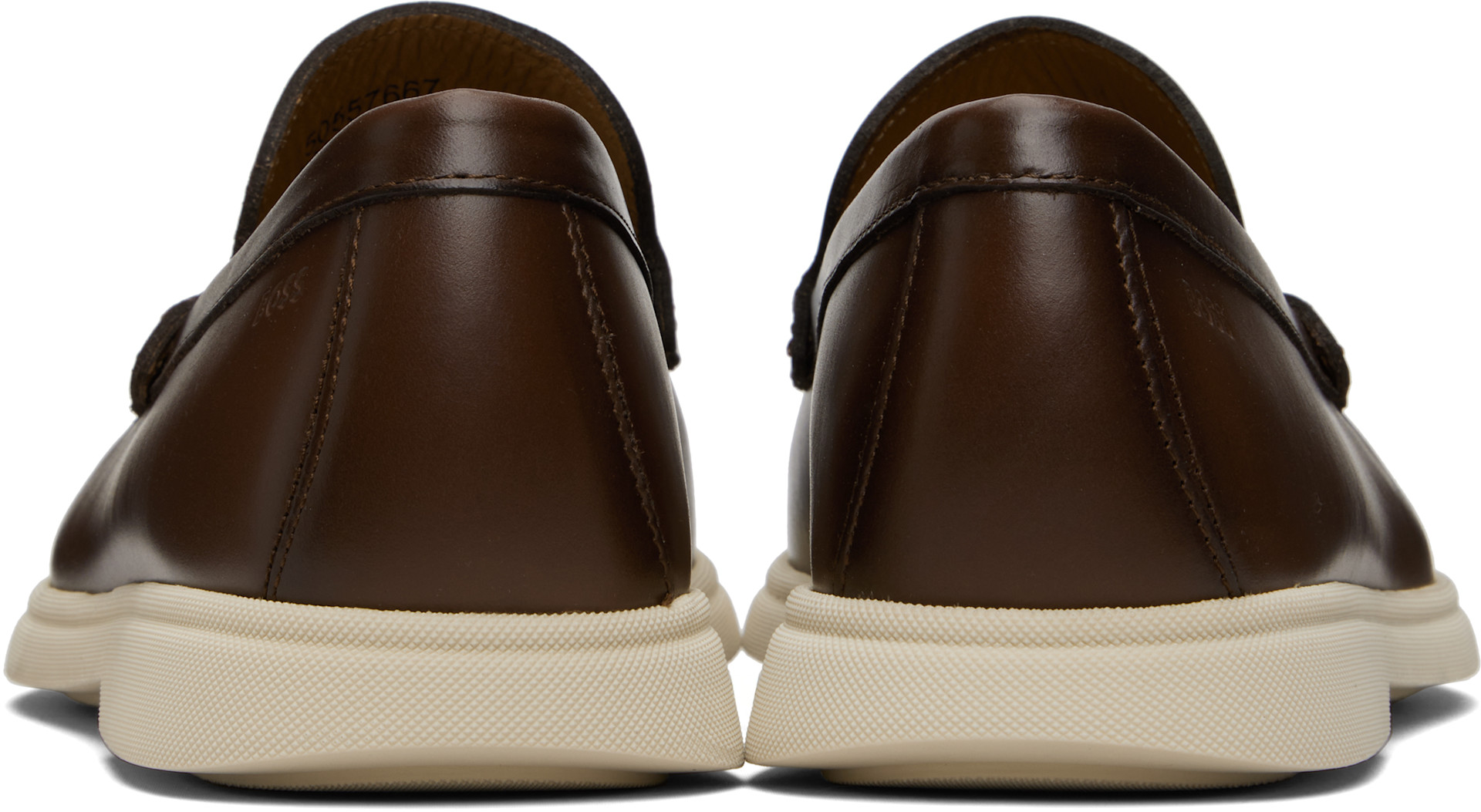 BOSS Men\'s Dark Brown Pebbled Leather Slip-On Loafers Amazon.com | BOSS Limber Suede Leather Loafer Dark Timber  main image 2