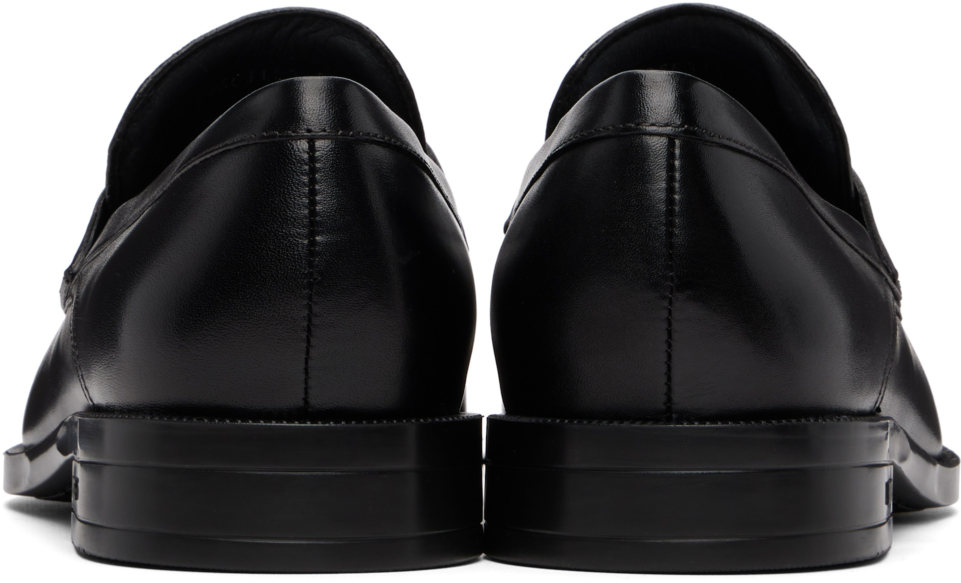 BOSS - Black Penny Trim Leather Loafers