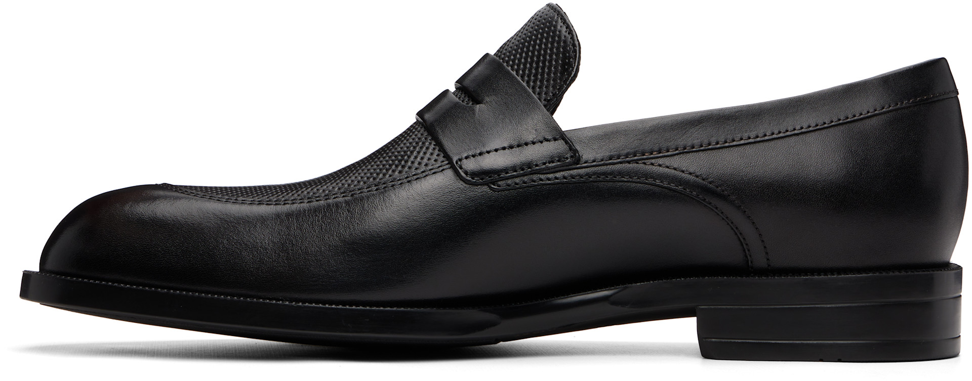 Boss - Flâneurs à plastron noirs en cuir