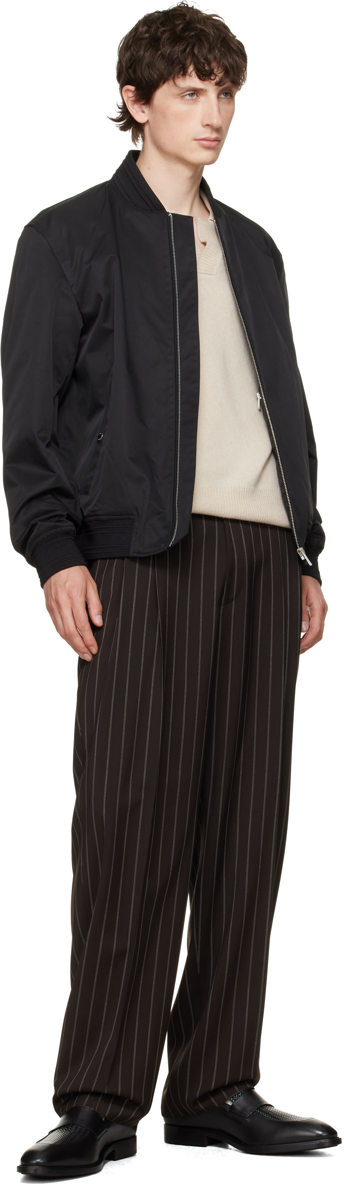 BOSS: ブラック Plain Penny Trim レザー ローファー | SSENSE 日本