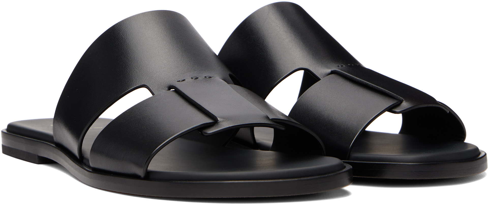 BOSS - Black Leather Slides
