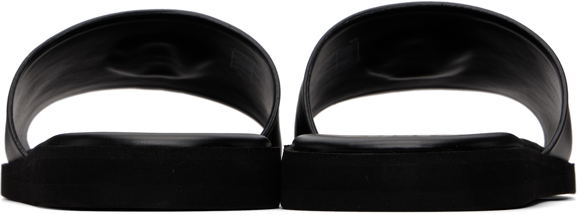 BOSS - Black Double B Monogram Faux-Leather Slides
