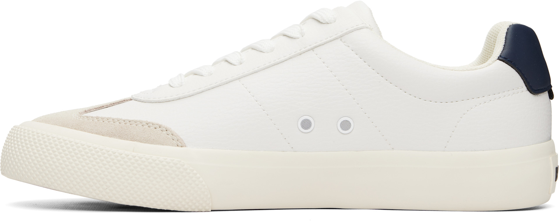 BOSS: White Grained Faux-Leather Sneakers | SSENSE