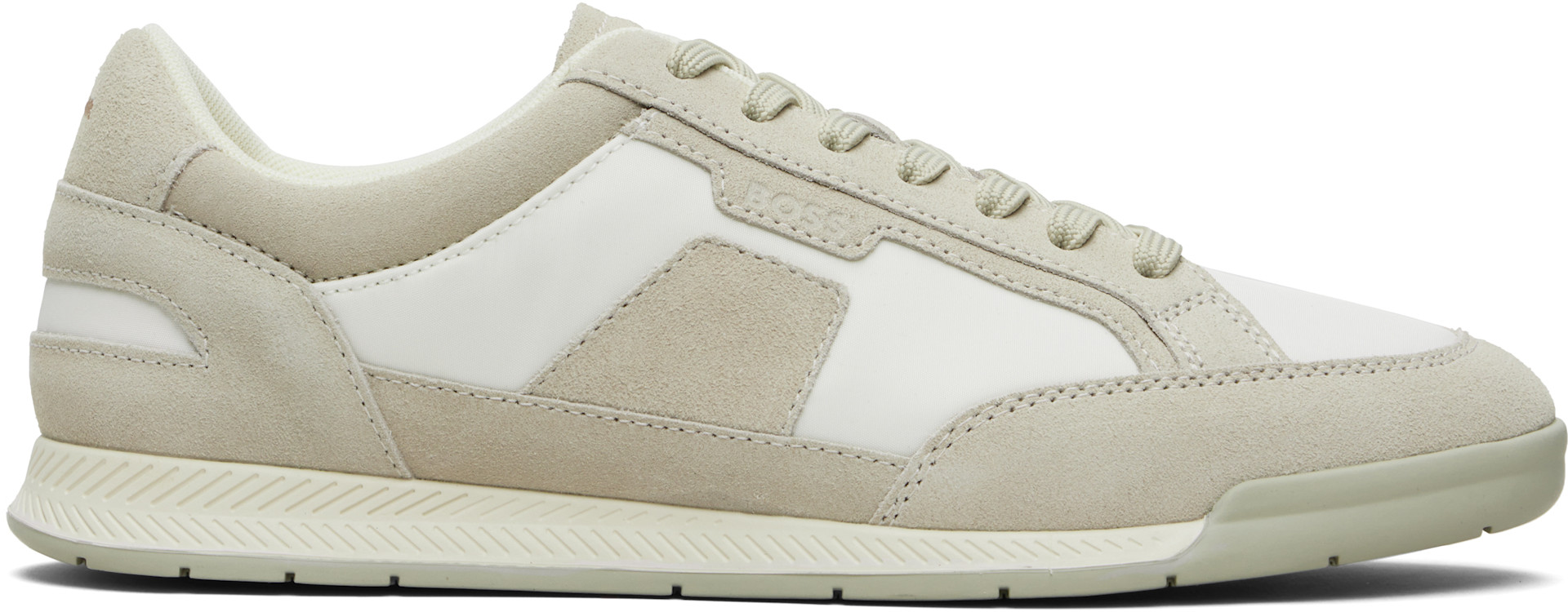 Boss - Baskets basses beige en satin