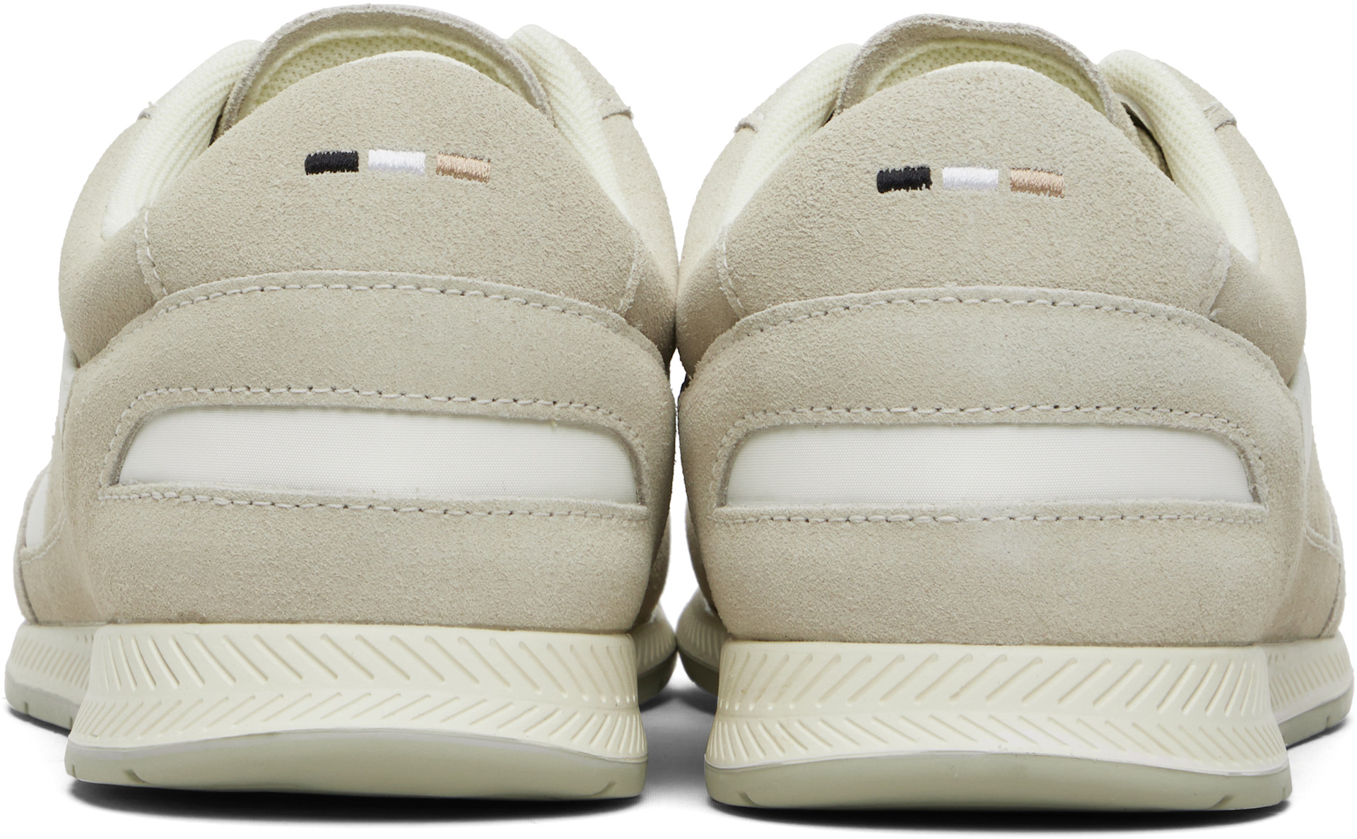 Boss - Baskets basses beige en satin