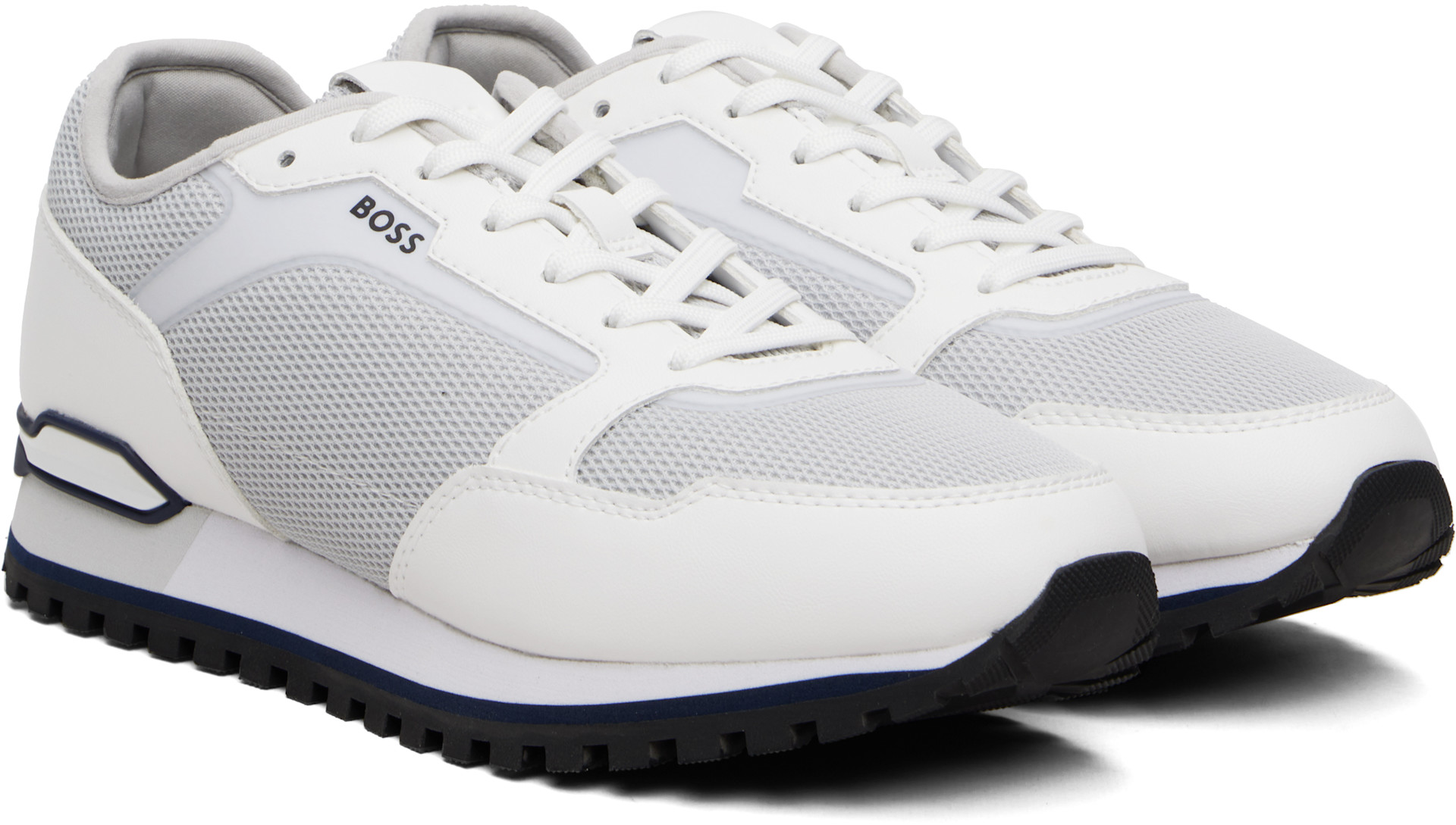 BOSS: グレー＆ホワイト Running-Inspired スニーカー | SSENSE 日本