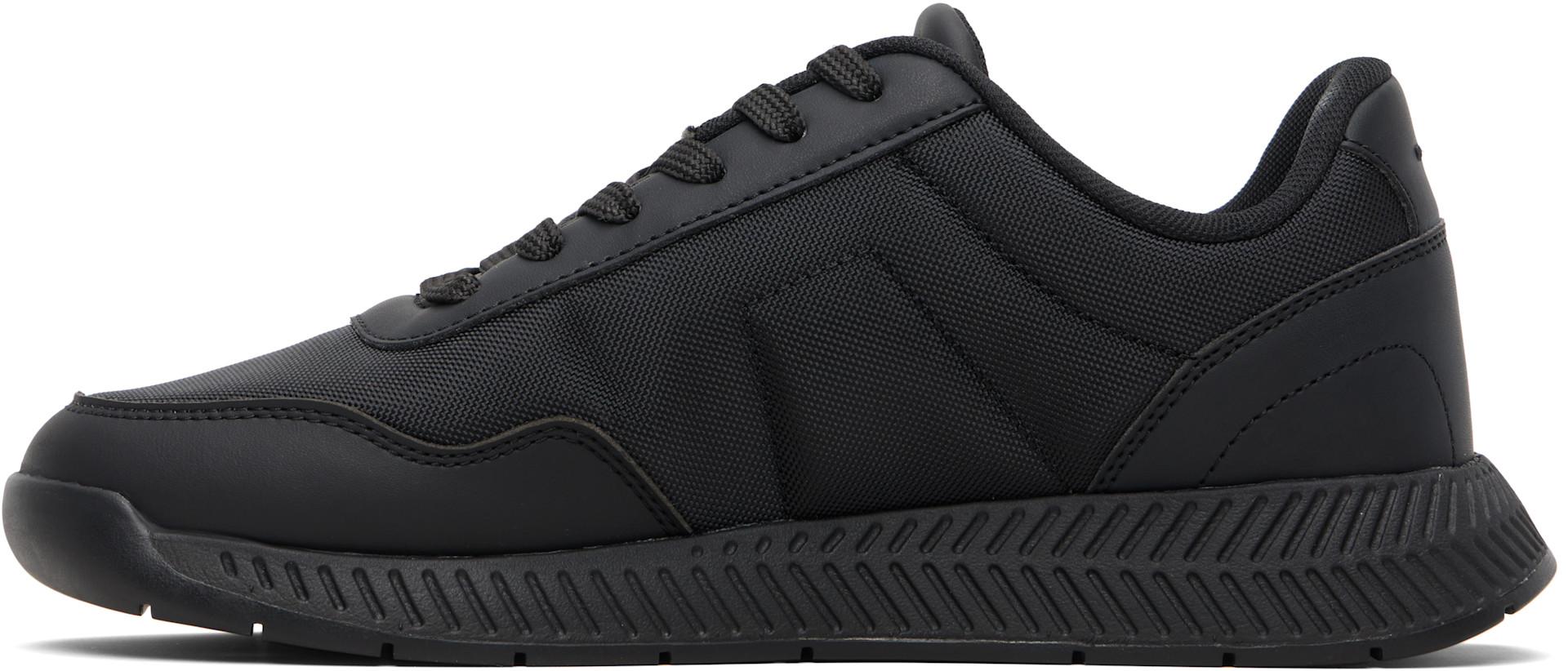 BOSS: Black Textured Upper Low-Top Sneakers | SSENSE